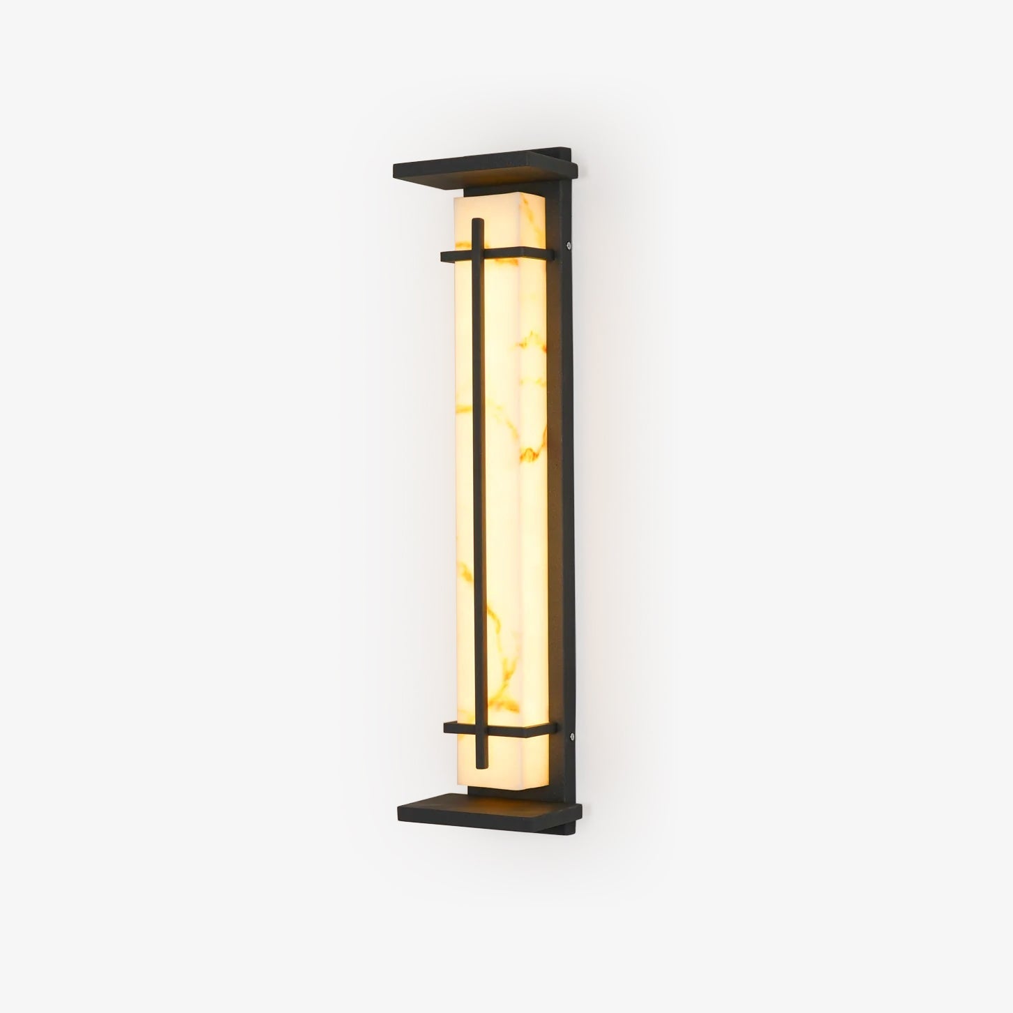 Square Outdoor Alabaster Wall Light-Neutral Decor