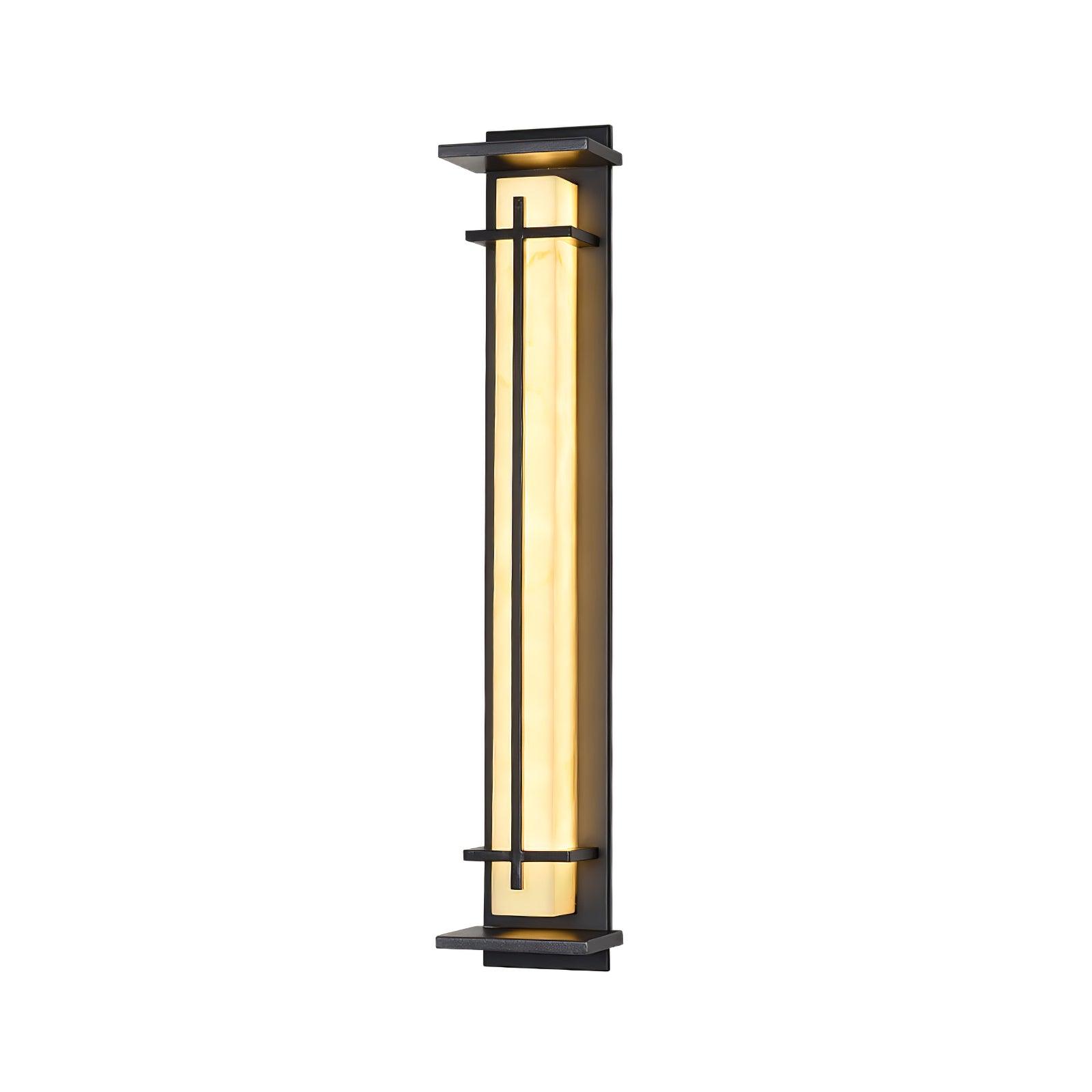 Ray Square Outdoor Wall Light Imitation Alabaster Waterproof-Neutral Decor