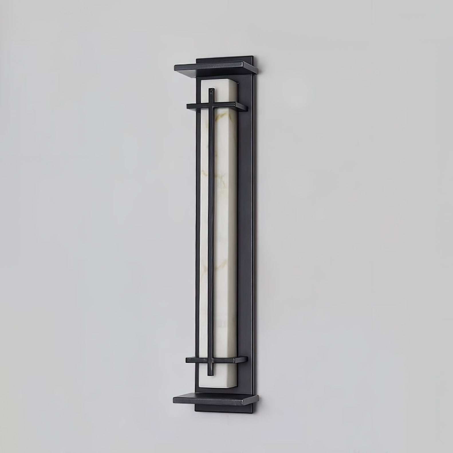Ray Square Outdoor Wall Light Imitation Alabaster Waterproof-Neutral Decor