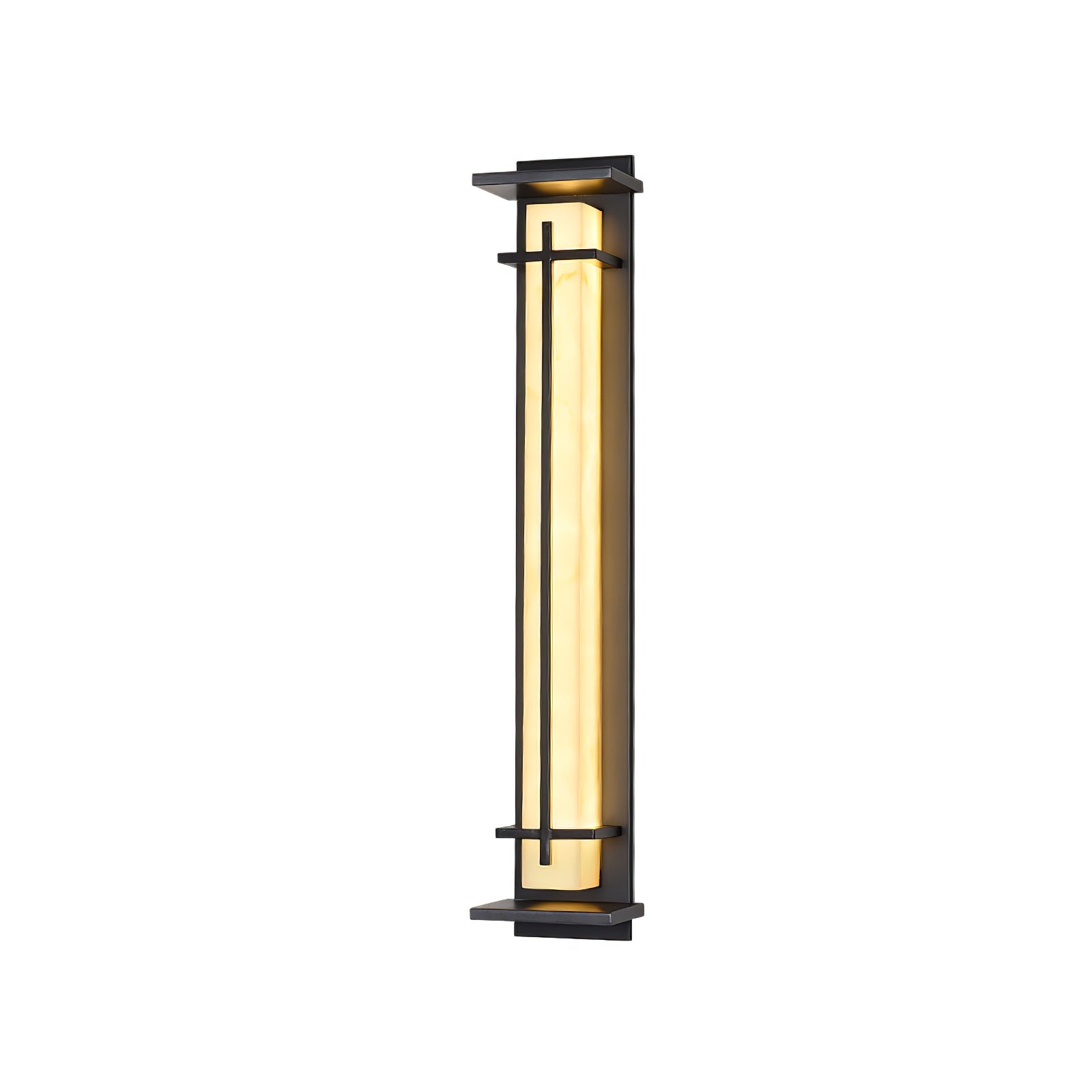 Square Outdoor Alabaster Wall Light-Neutral Decor