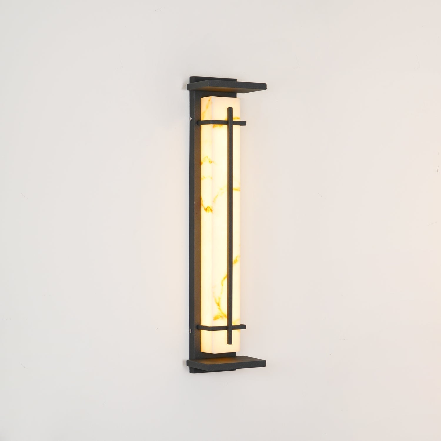 Ray Square Outdoor Wall Light Imitation Alabaster Waterproof-Neutral Decor