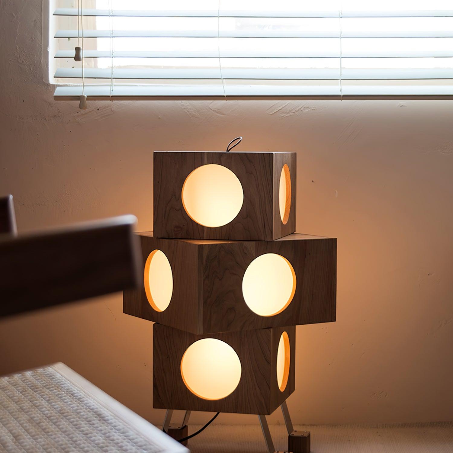Zalynora Stacked Wood Floor Lamp-Neutral Decor