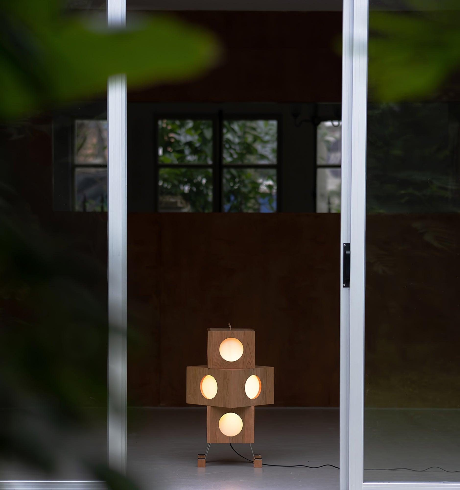 Zalynora Stacked Wood Floor Lamp-Neutral Decor