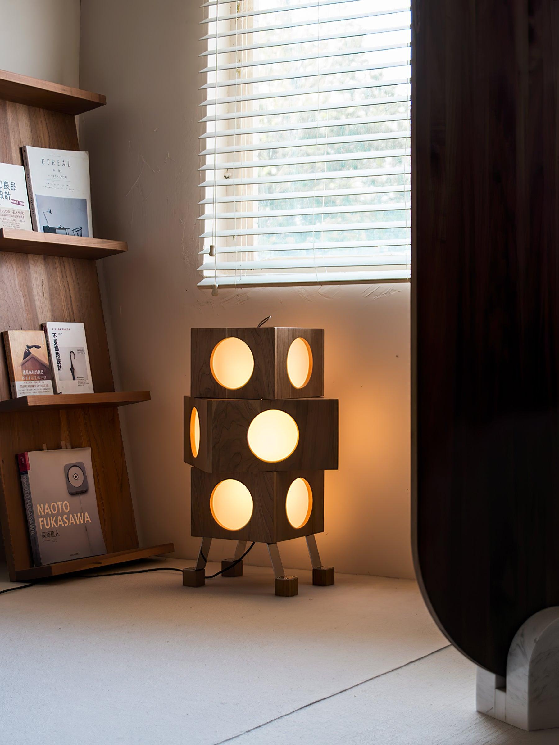 Zalynora Stacked Wood Floor Lamp-Neutral Decor