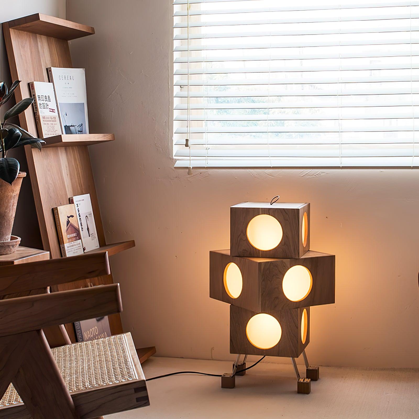 Zalynora Stacked Wood Floor Lamp-Neutral Decor