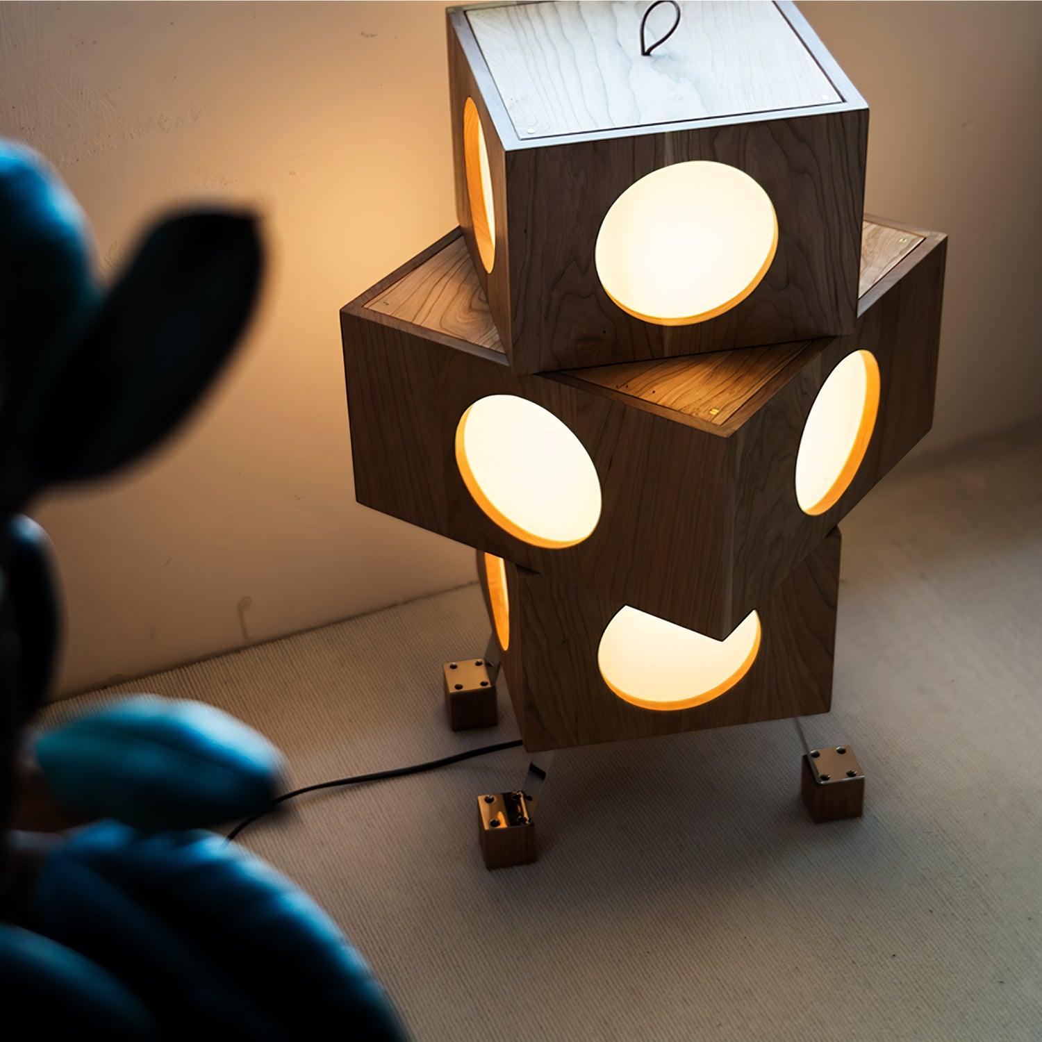 Zalynora Stacked Wood Floor Lamp-Neutral Decor