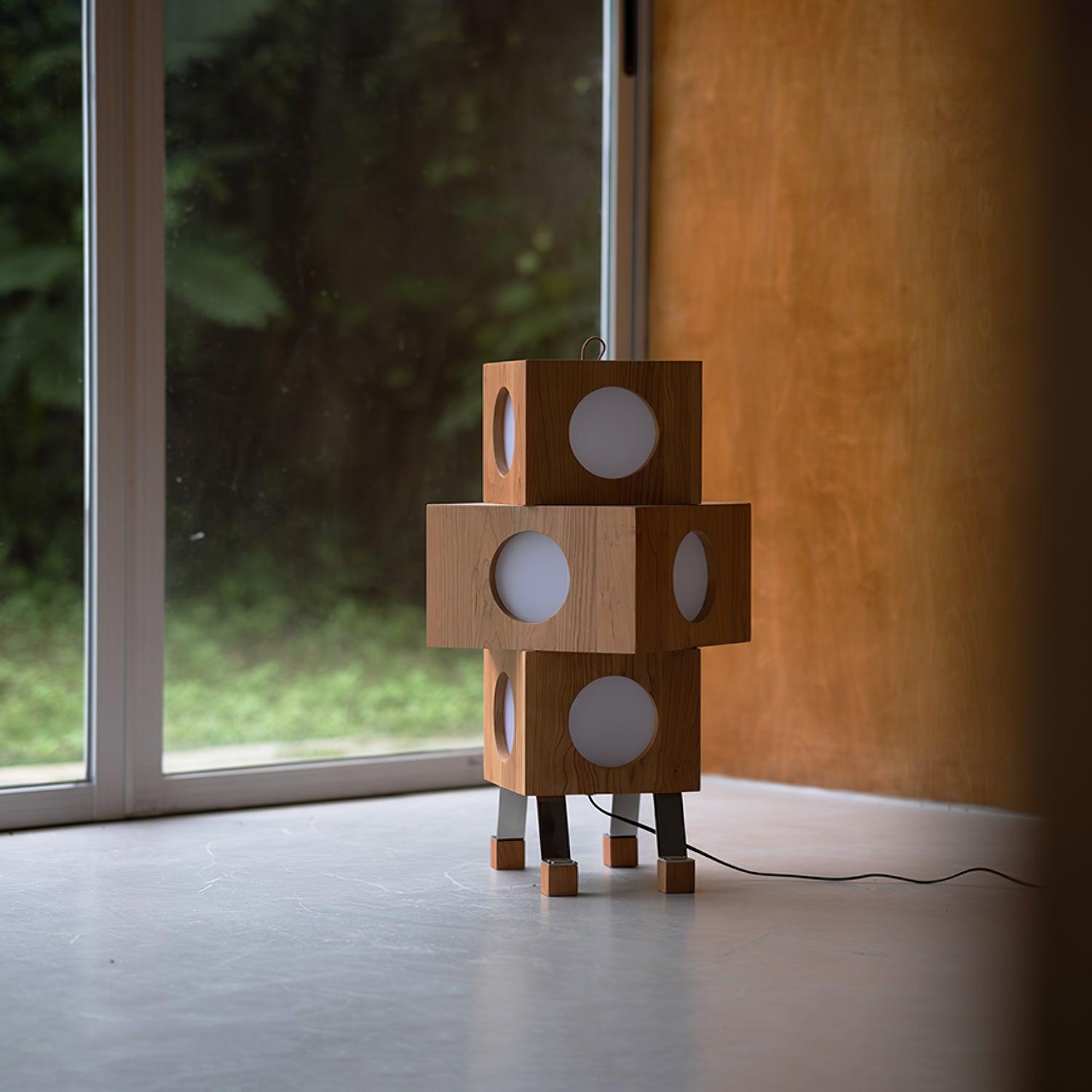 Zalynora Stacked Wood Floor Lamp-Neutral Decor