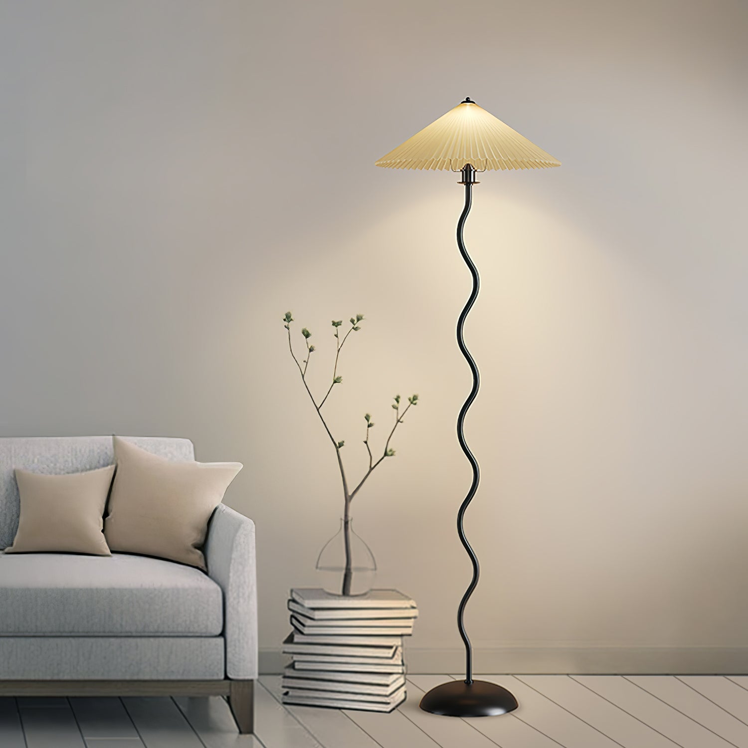 Lioraven Fabric Minimalist Floor Lamp-Neutral Decor