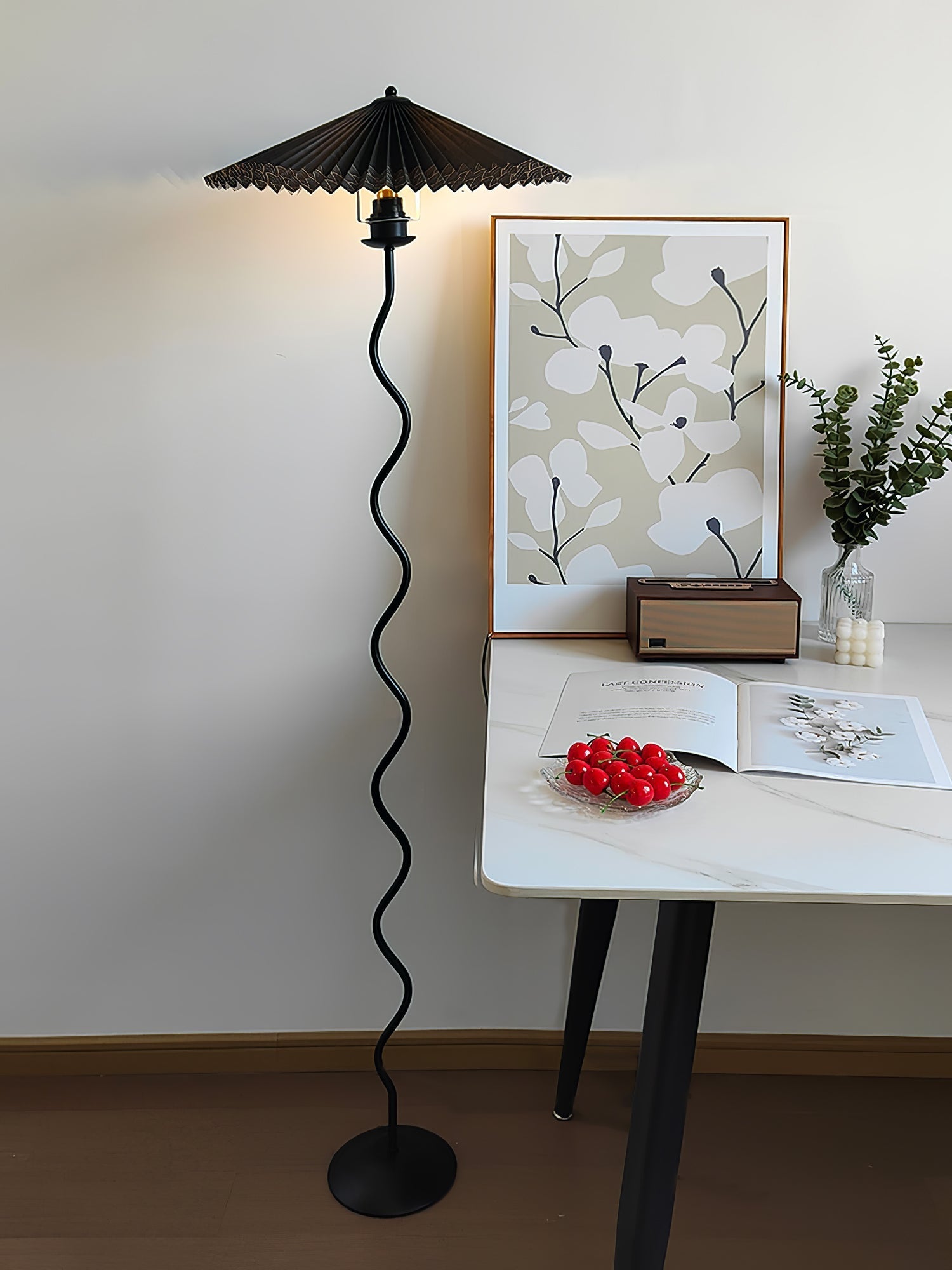 Lioraven Fabric Minimalist Floor Lamp-Neutral Decor