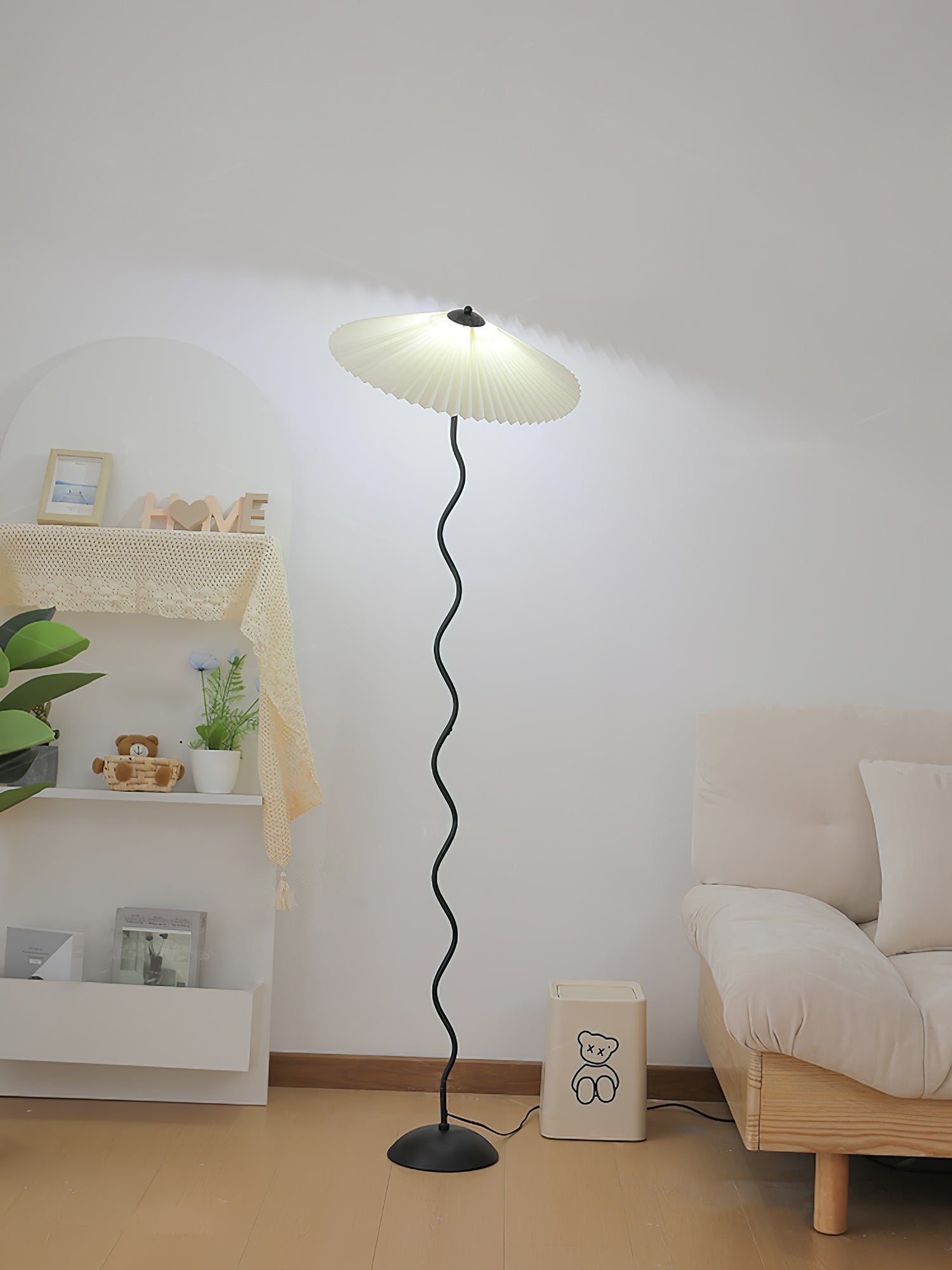 Lioraven Fabric Minimalist Floor Lamp-Neutral Decor