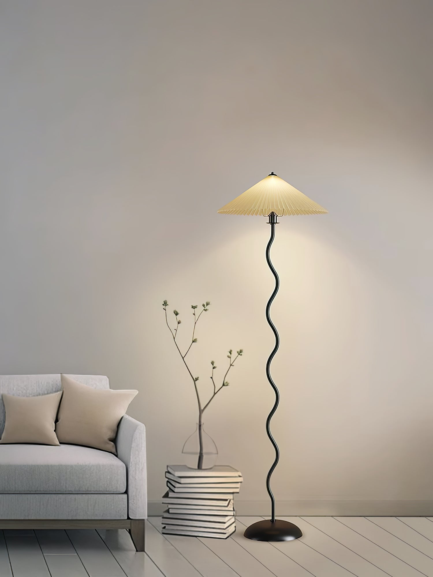 Lioraven Fabric Minimalist Floor Lamp-Neutral Decor