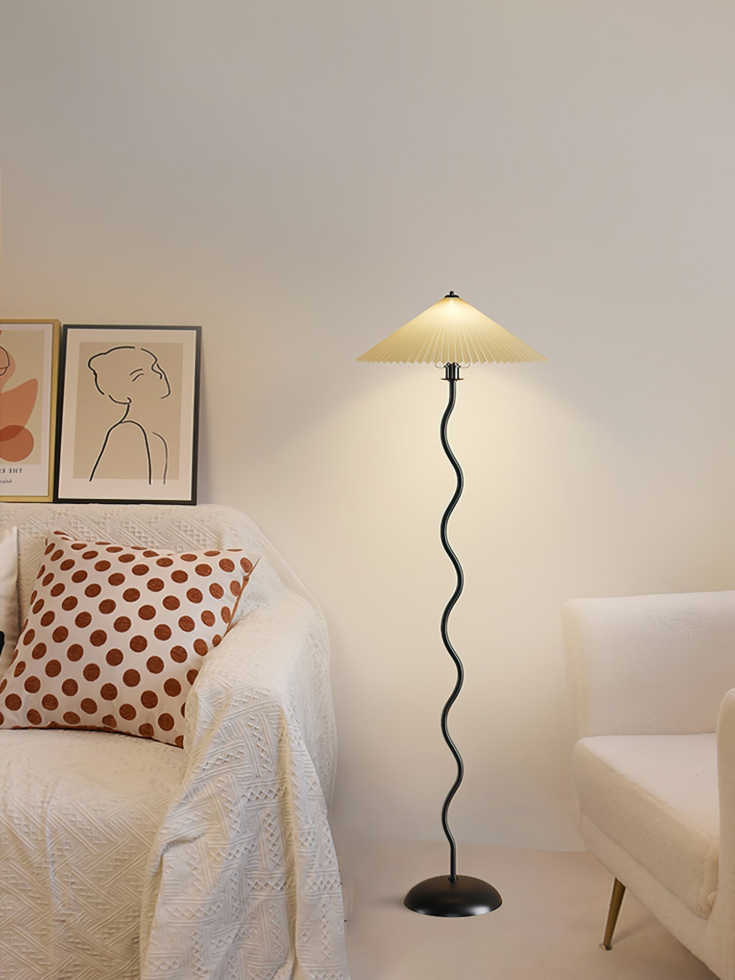 Lioraven Fabric Minimalist Floor Lamp-Neutral Decor