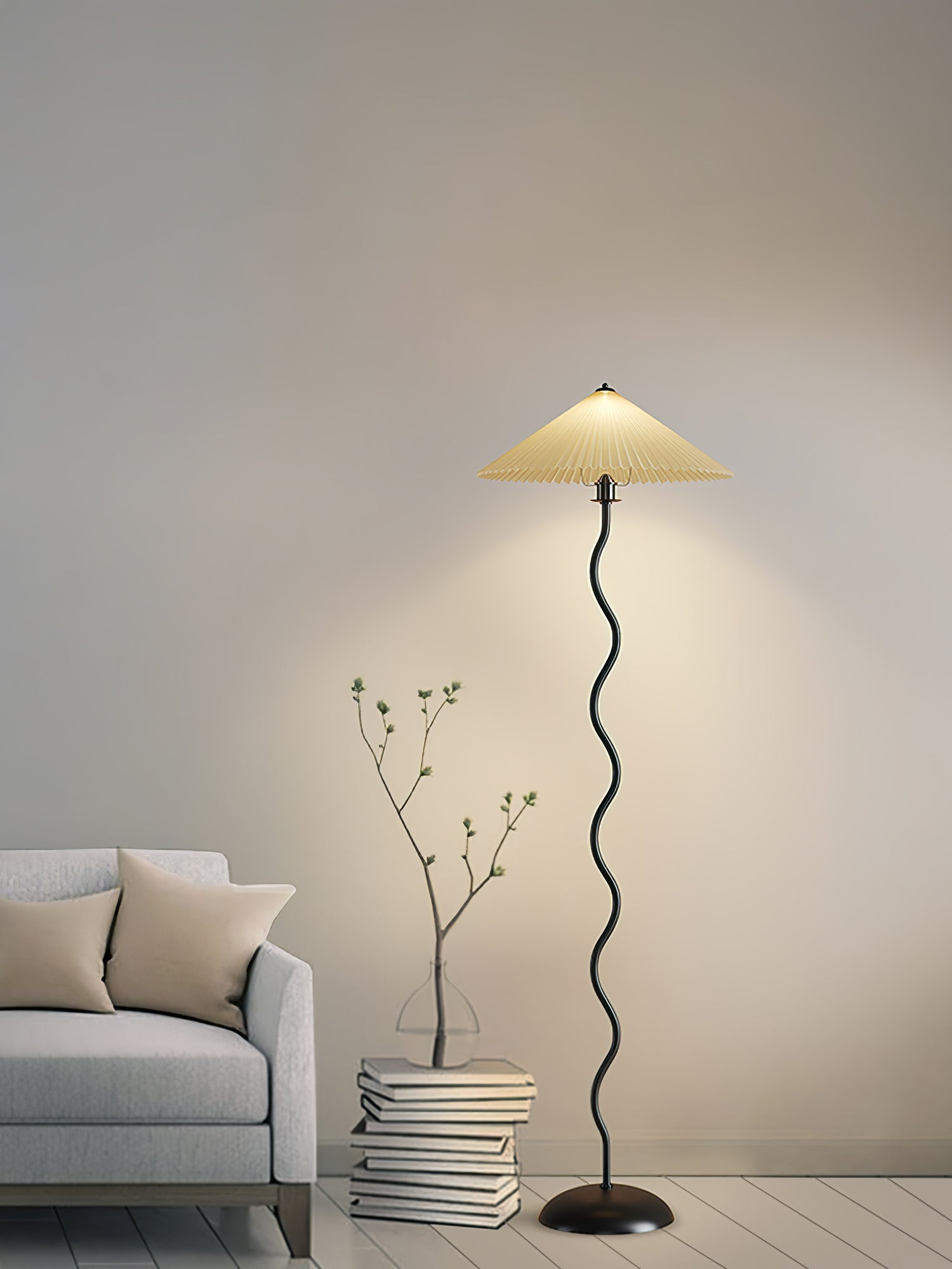 Lioraven Fabric Minimalist Floor Lamp-Neutral Decor