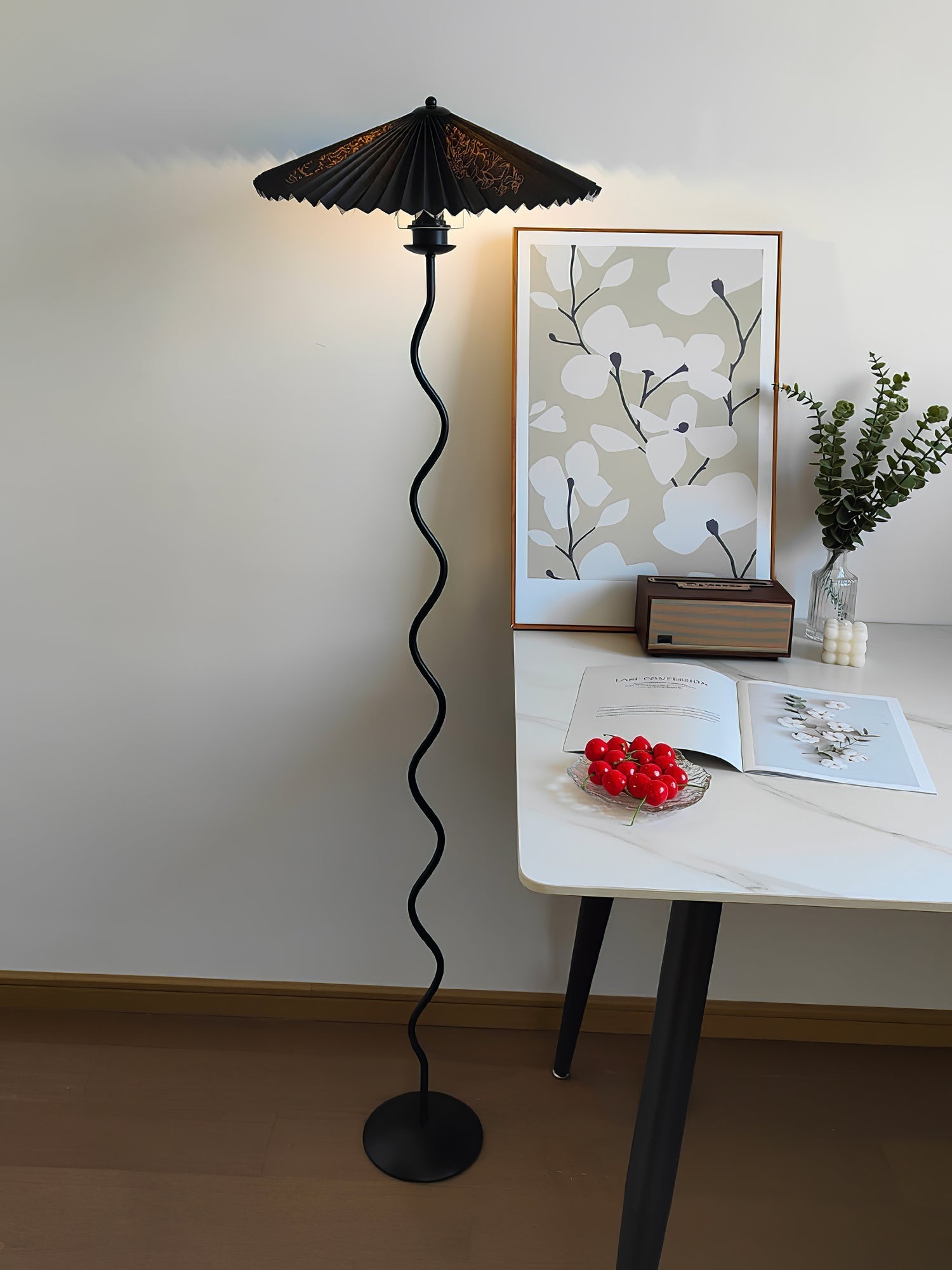 Lioraven Fabric Minimalist Floor Lamp-Neutral Decor