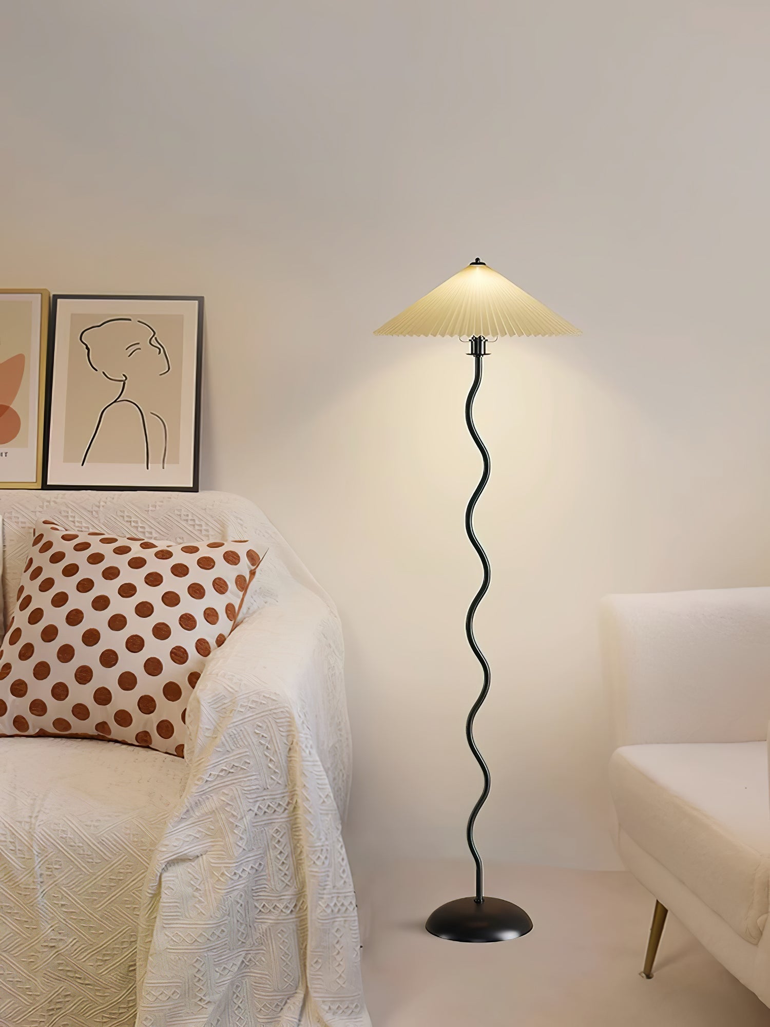 Lioraven Fabric Minimalist Floor Lamp-Neutral Decor