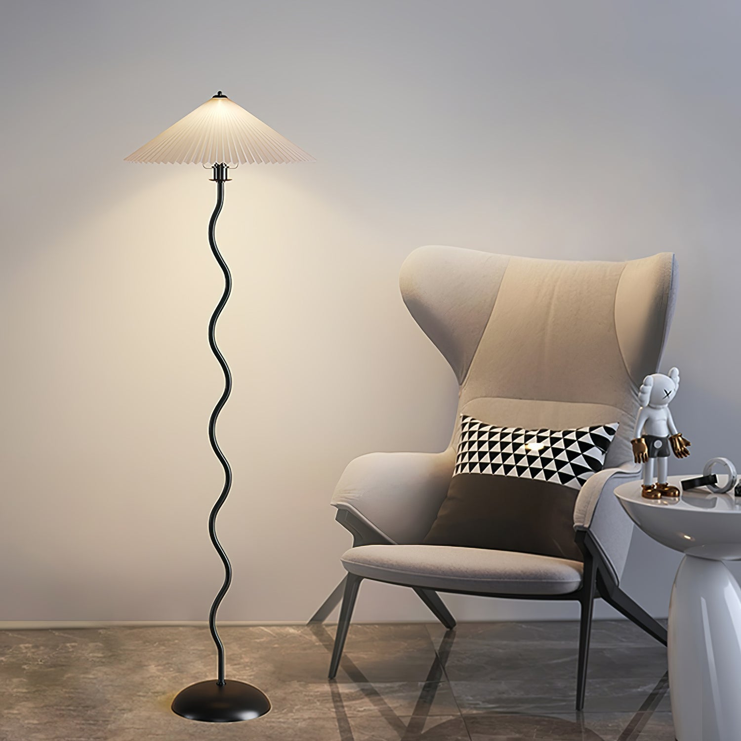 Lioraven Fabric Minimalist Floor Lamp-Neutral Decor
