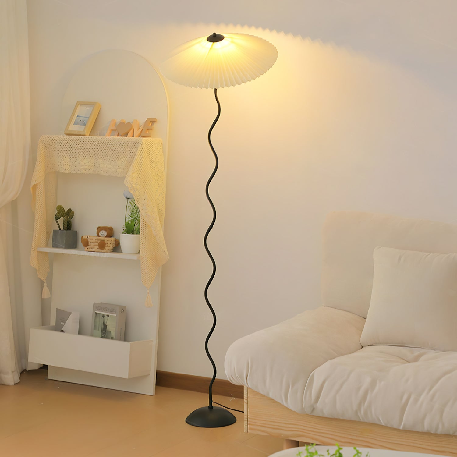 Lioraven Fabric Minimalist Floor Lamp-Neutral Decor