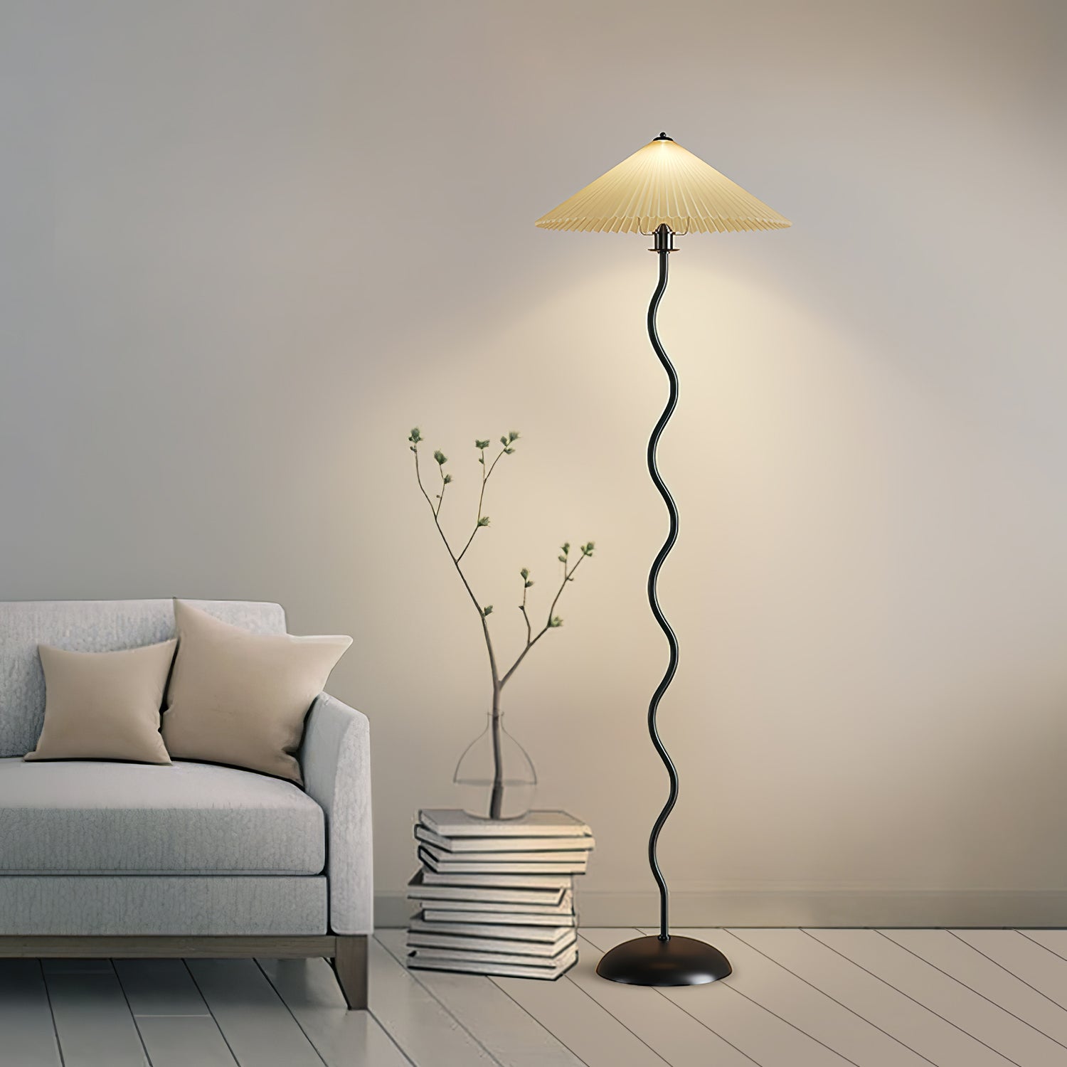 Lioraven Fabric Minimalist Floor Lamp-Neutral Decor