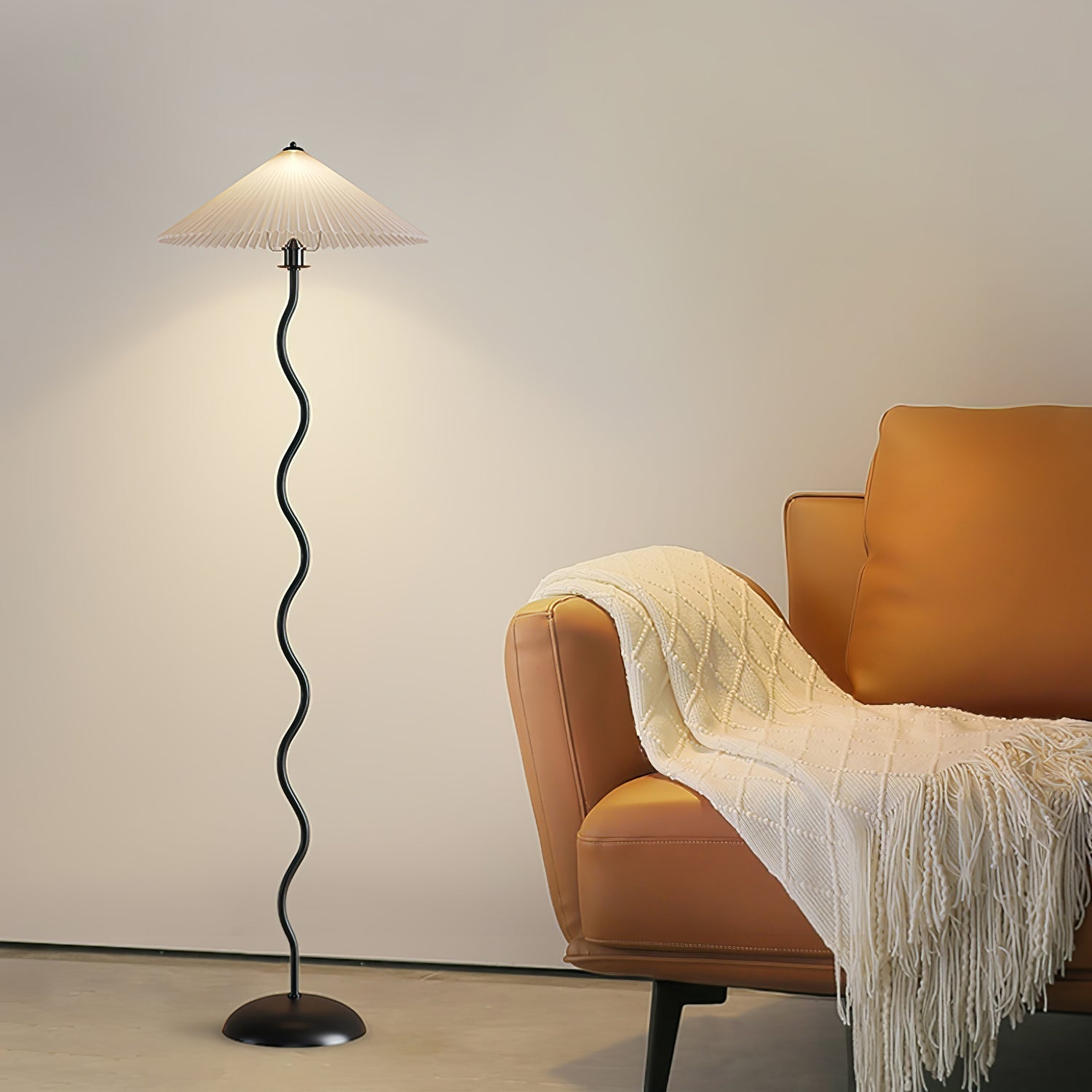 Lioraven Fabric Minimalist Floor Lamp-Neutral Decor