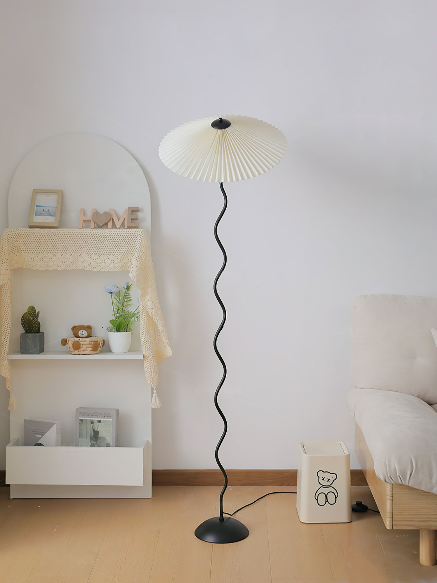 Lioraven Fabric Minimalist Floor Lamp-Neutral Decor