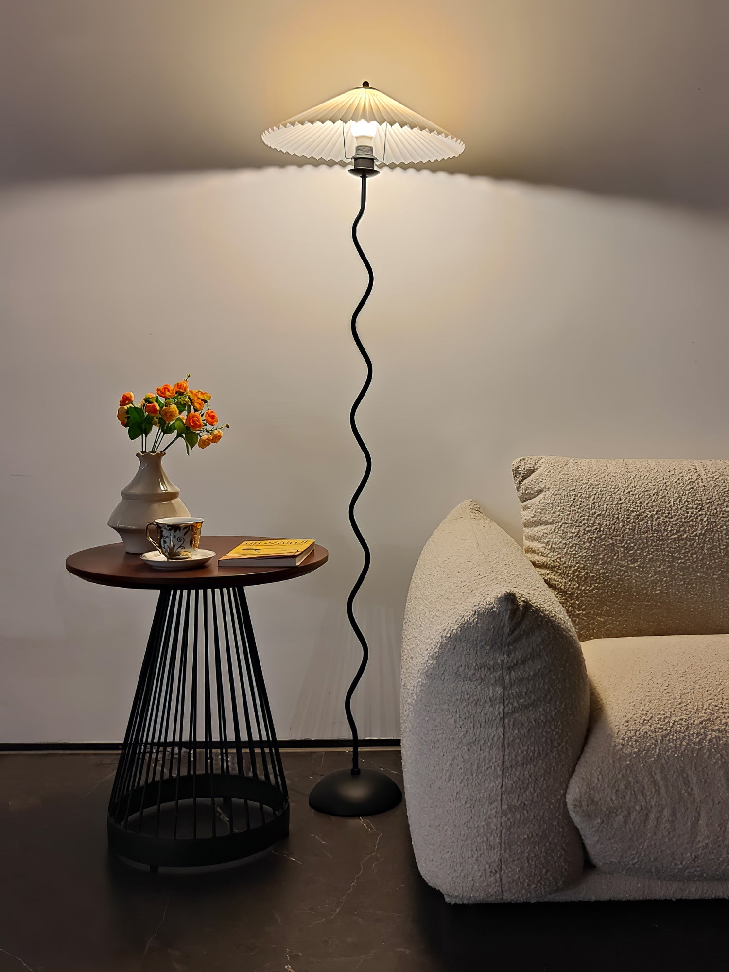 Lioraven Fabric Minimalist Floor Lamp-Neutral Decor