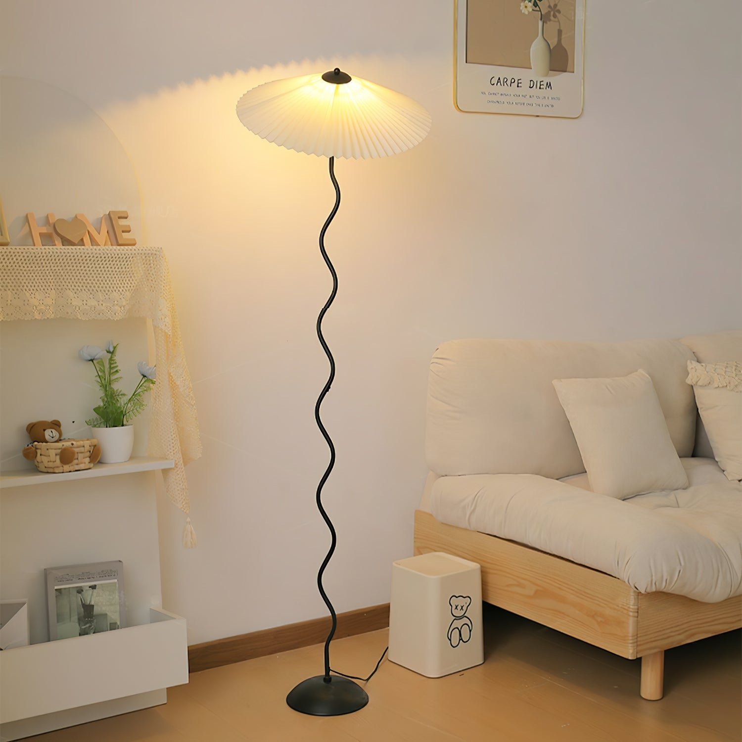 Lioraven Fabric Minimalist Floor Lamp-Neutral Decor
