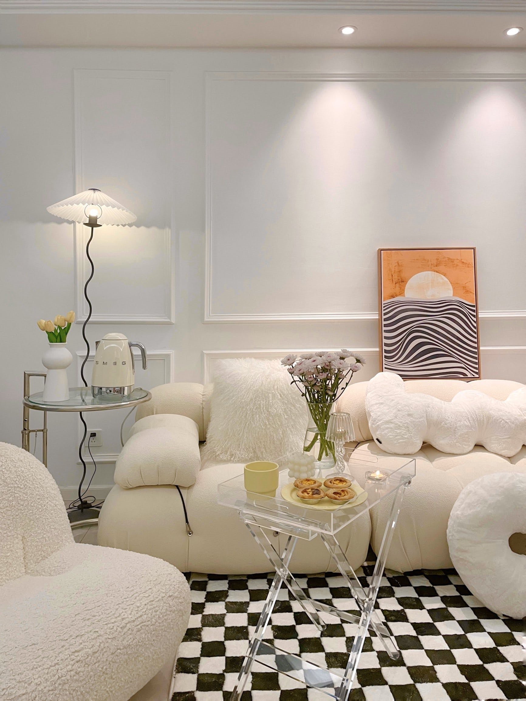 Lioraven Fabric Minimalist Floor Lamp-Neutral Decor