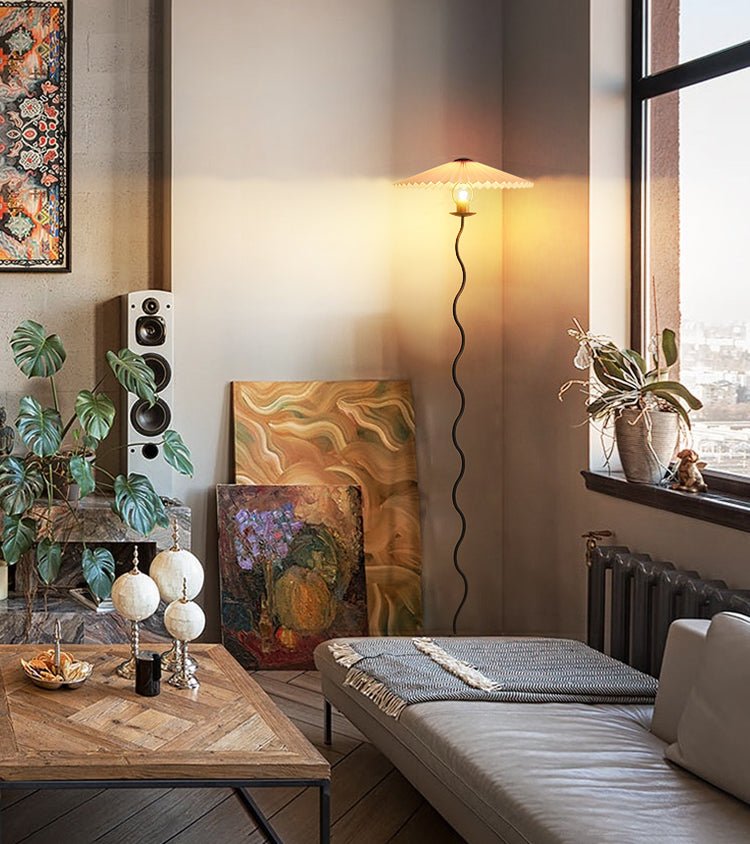 Lioraven Fabric Minimalist Floor Lamp-Neutral Decor