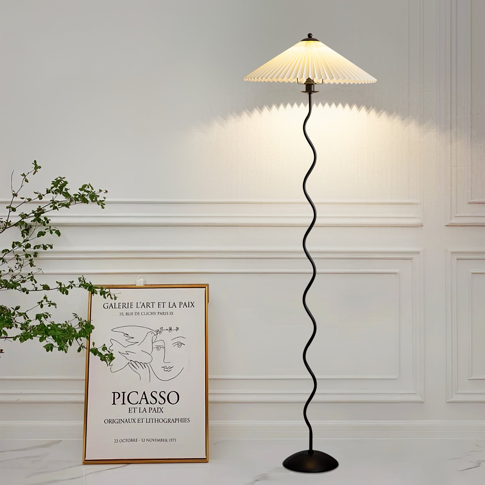 Lioraven Fabric Minimalist Floor Lamp-Neutral Decor