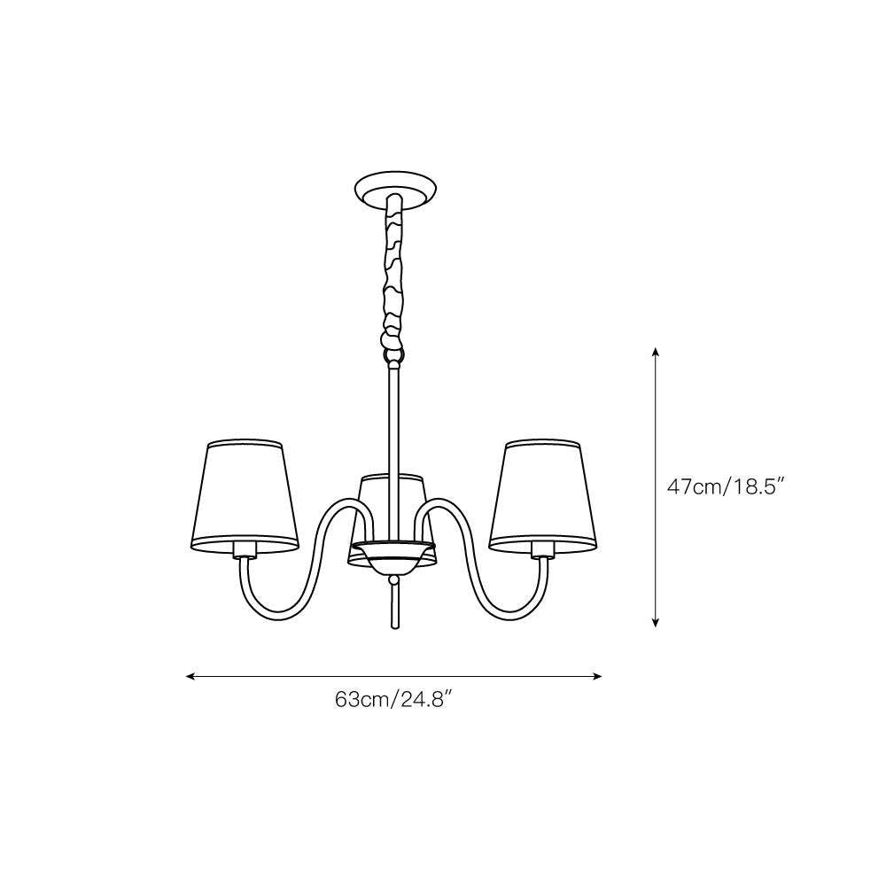 Dalen Traditional Stacey Fabric Chandelier-Neutral Decor