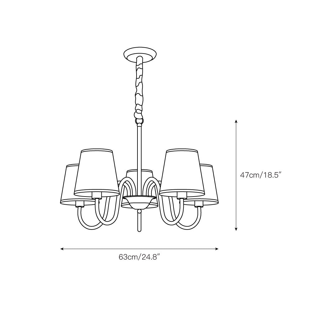 Dalen Traditional Stacey Fabric Chandelier-Neutral Decor