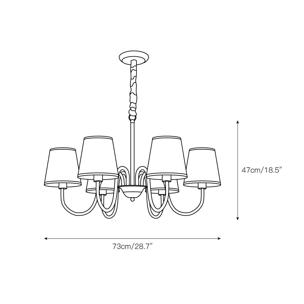 Dalen Traditional Stacey Fabric Chandelier-Neutral Decor