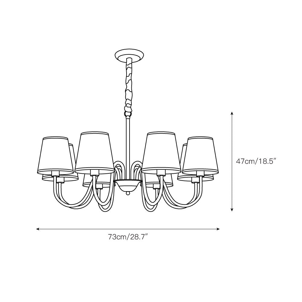 Dalen Traditional Stacey Fabric Chandelier-Neutral Decor