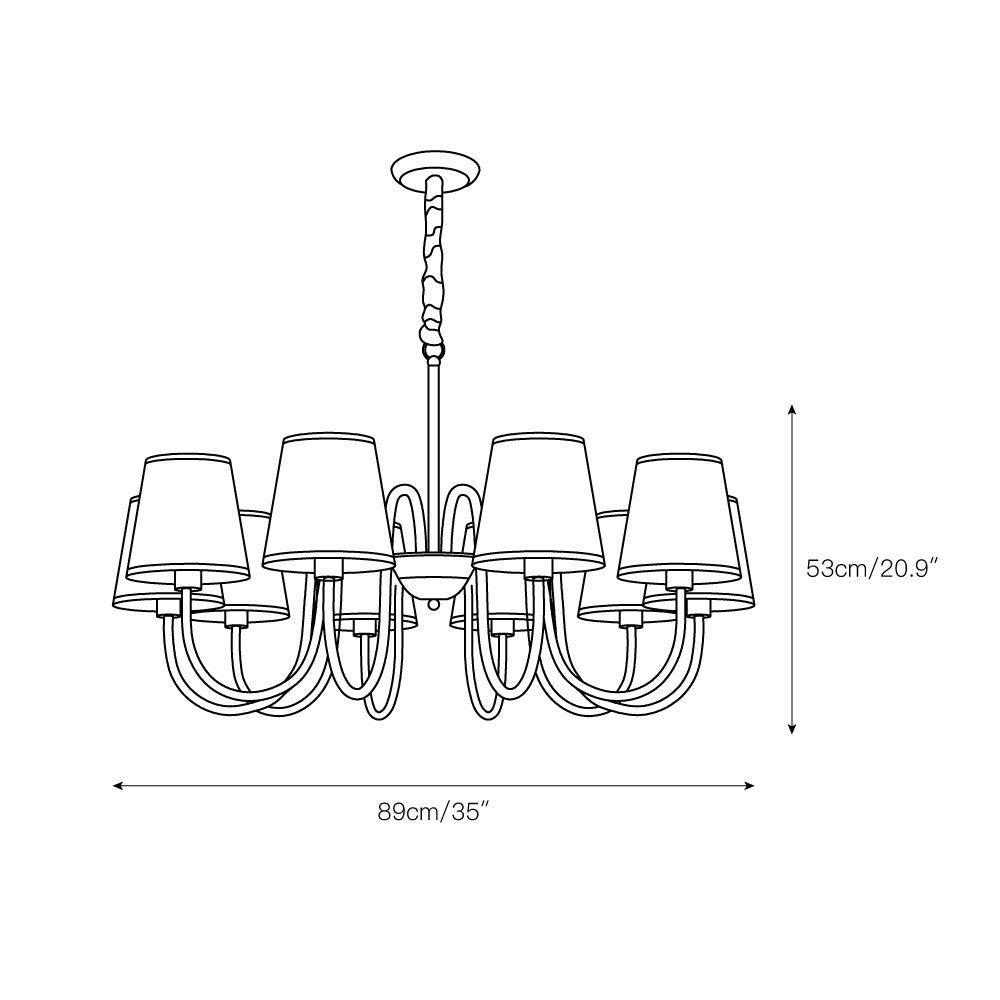 Dalen Traditional Stacey Fabric Chandelier-Neutral Decor