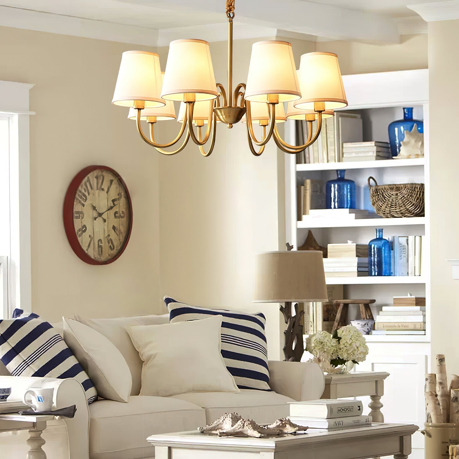 Dalen Traditional Stacey Fabric Chandelier-Neutral Decor