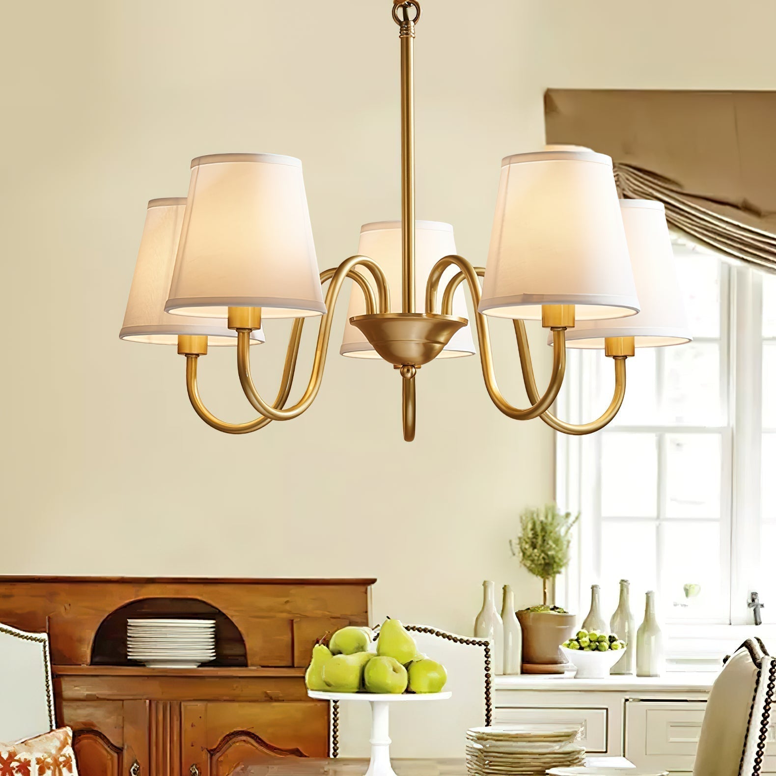 Dalen Traditional Stacey Fabric Chandelier-Neutral Decor