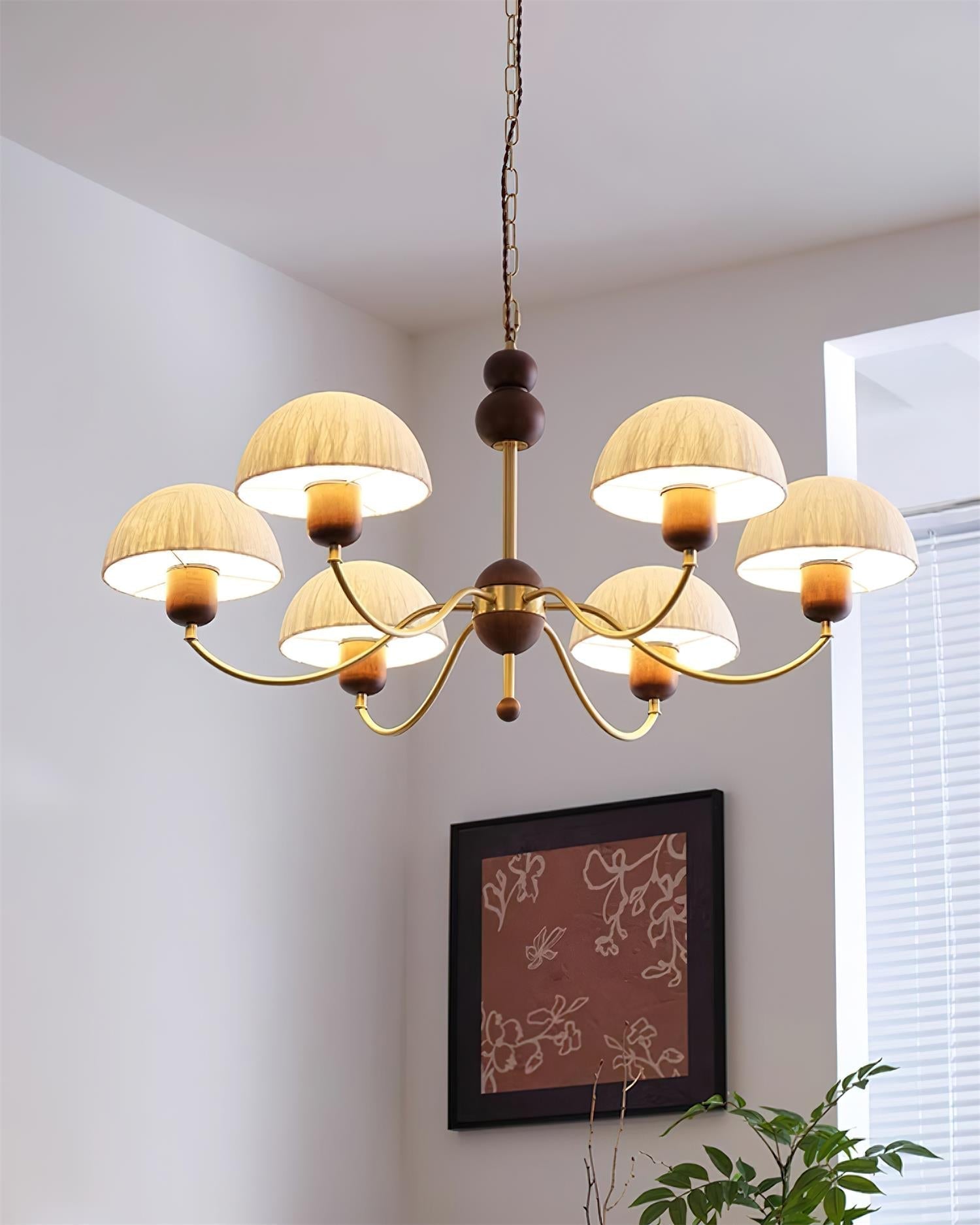 Core Chandelier Rice Paper Mid-Century-Neutral Decor