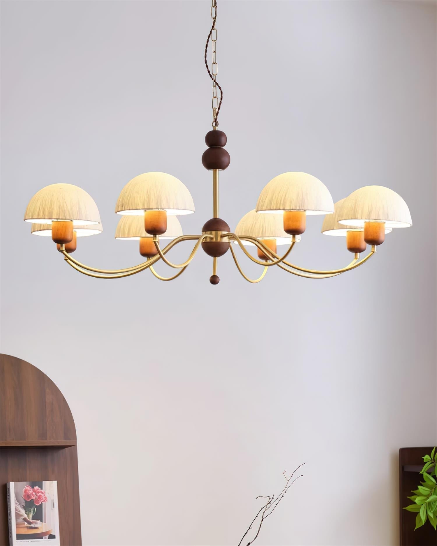 Core Chandelier Rice Paper Mid-Century-Neutral Decor