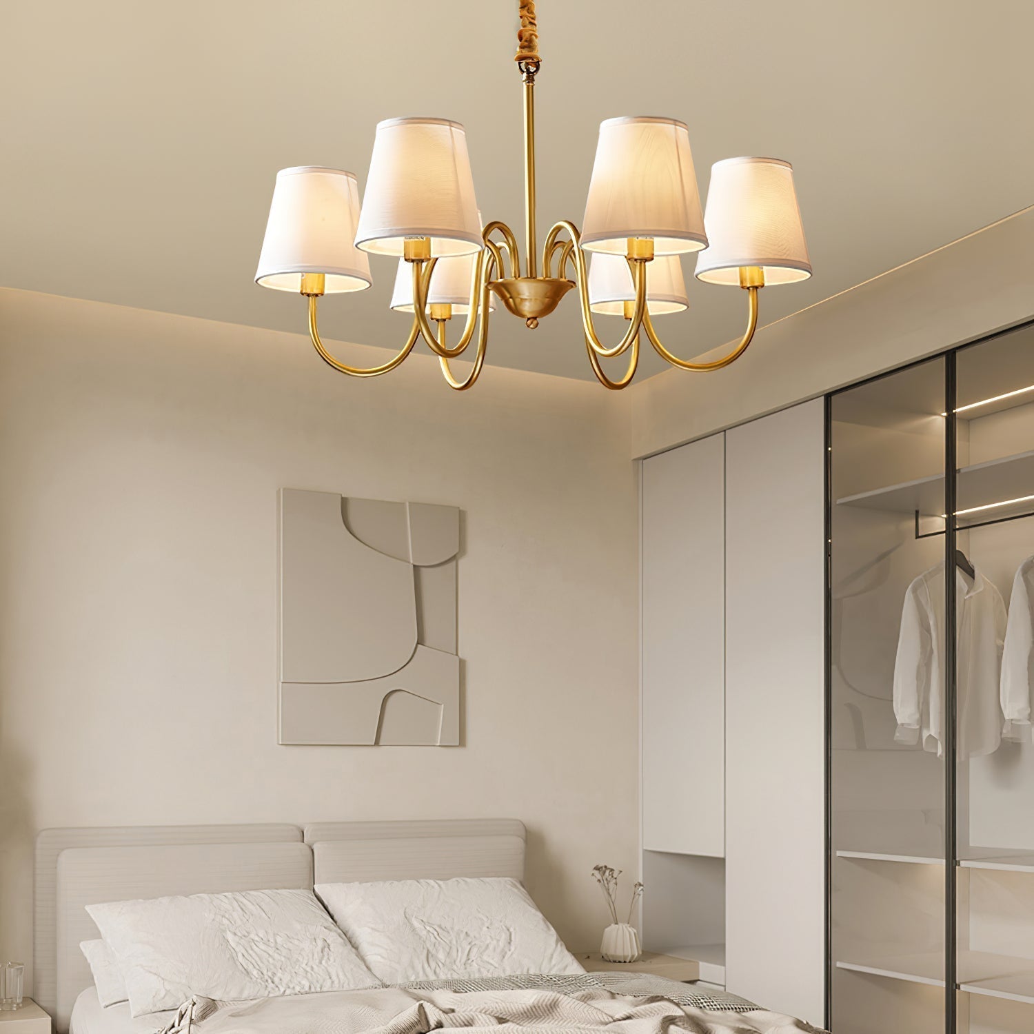 Dalen Traditional Stacey Fabric Chandelier-Neutral Decor
