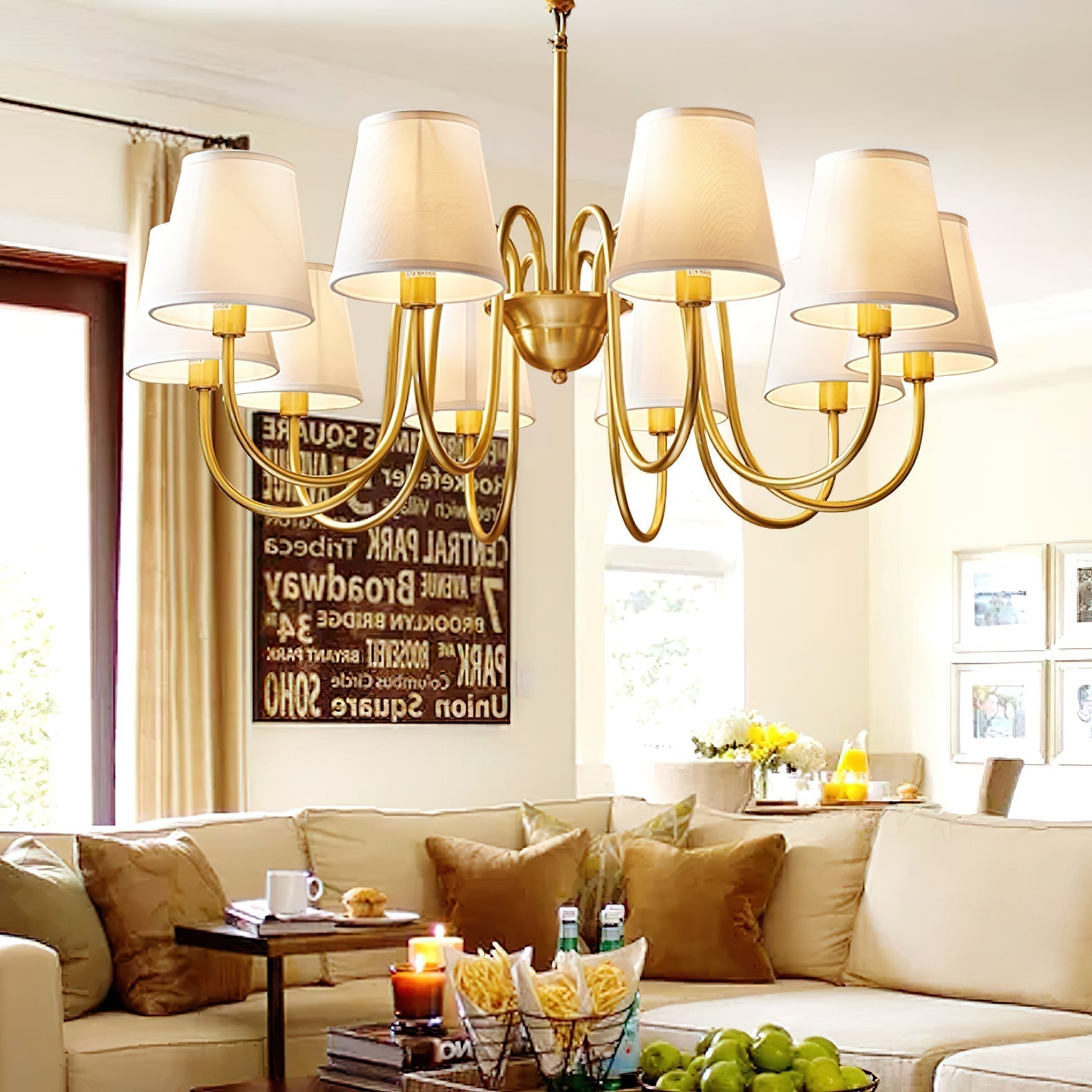 Dalen Traditional Stacey Fabric Chandelier-Neutral Decor