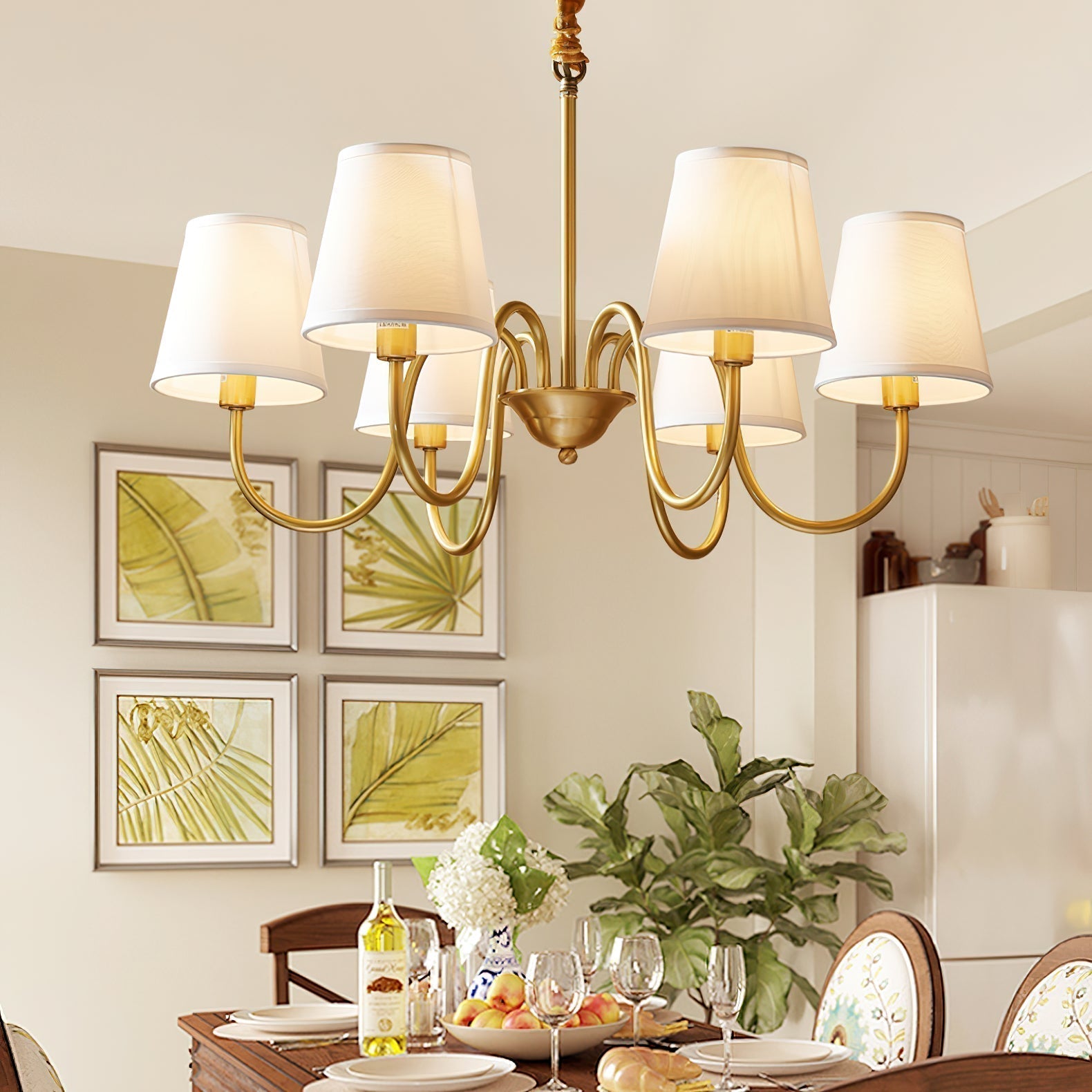 Dalen Traditional Stacey Fabric Chandelier-Neutral Decor