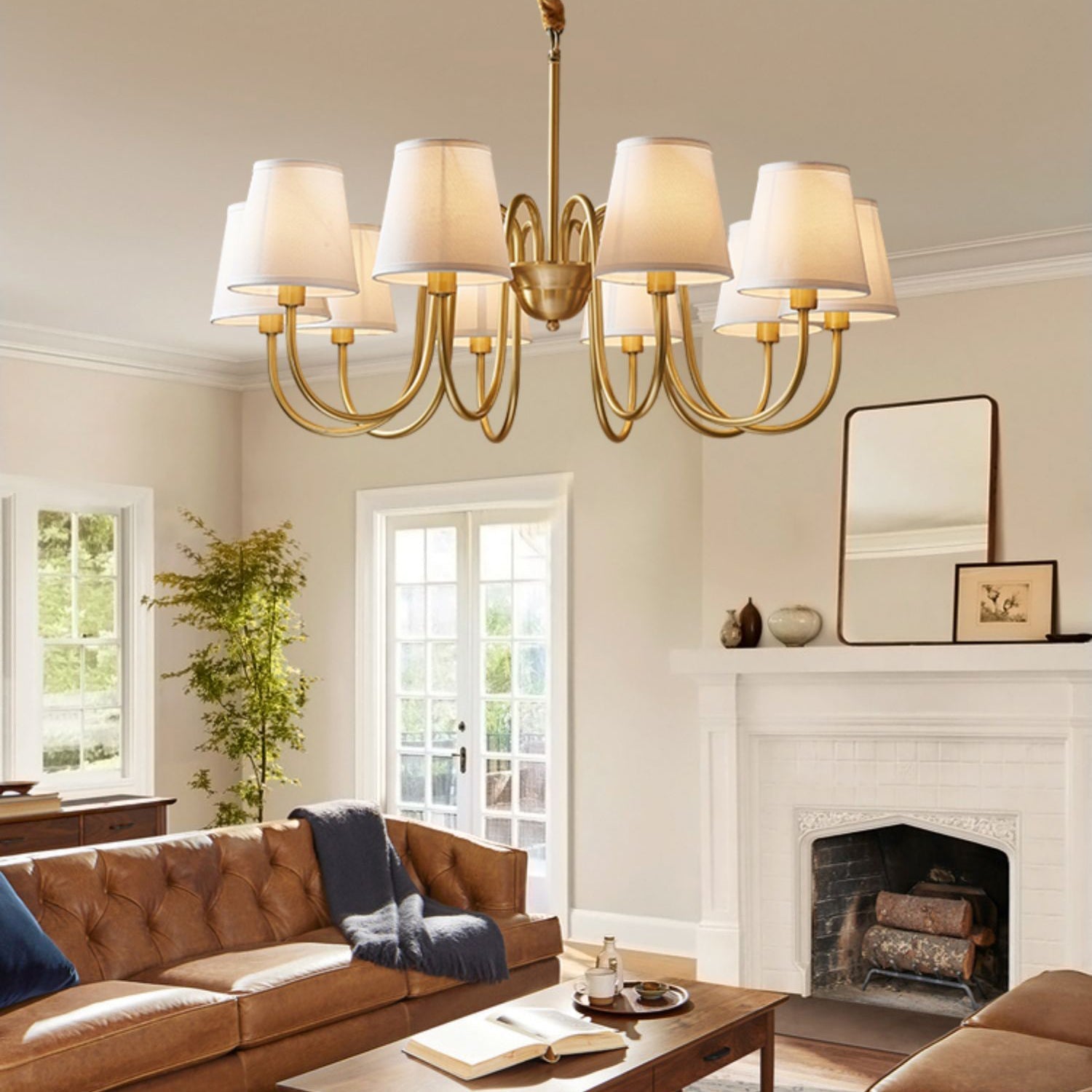 Dalen Traditional Stacey Fabric Chandelier-Neutral Decor