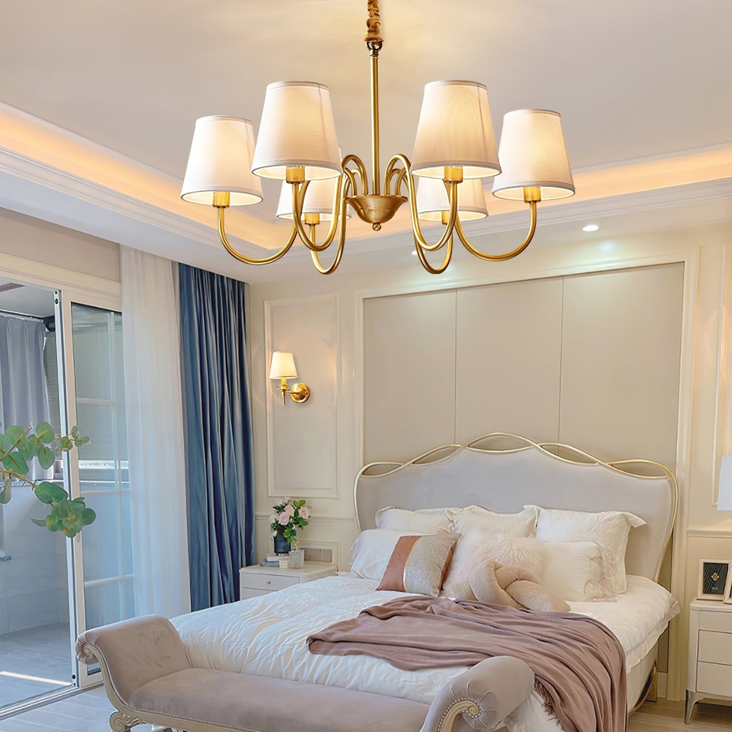 Dalen Traditional Stacey Fabric Chandelier-Neutral Decor