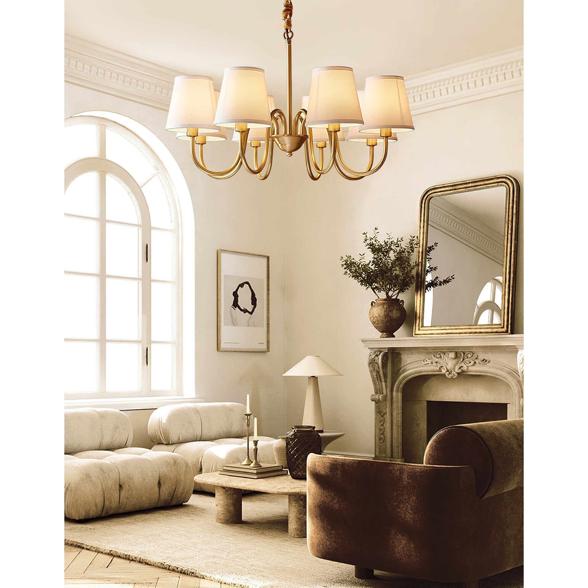 Dalen Traditional Stacey Fabric Chandelier-Neutral Decor