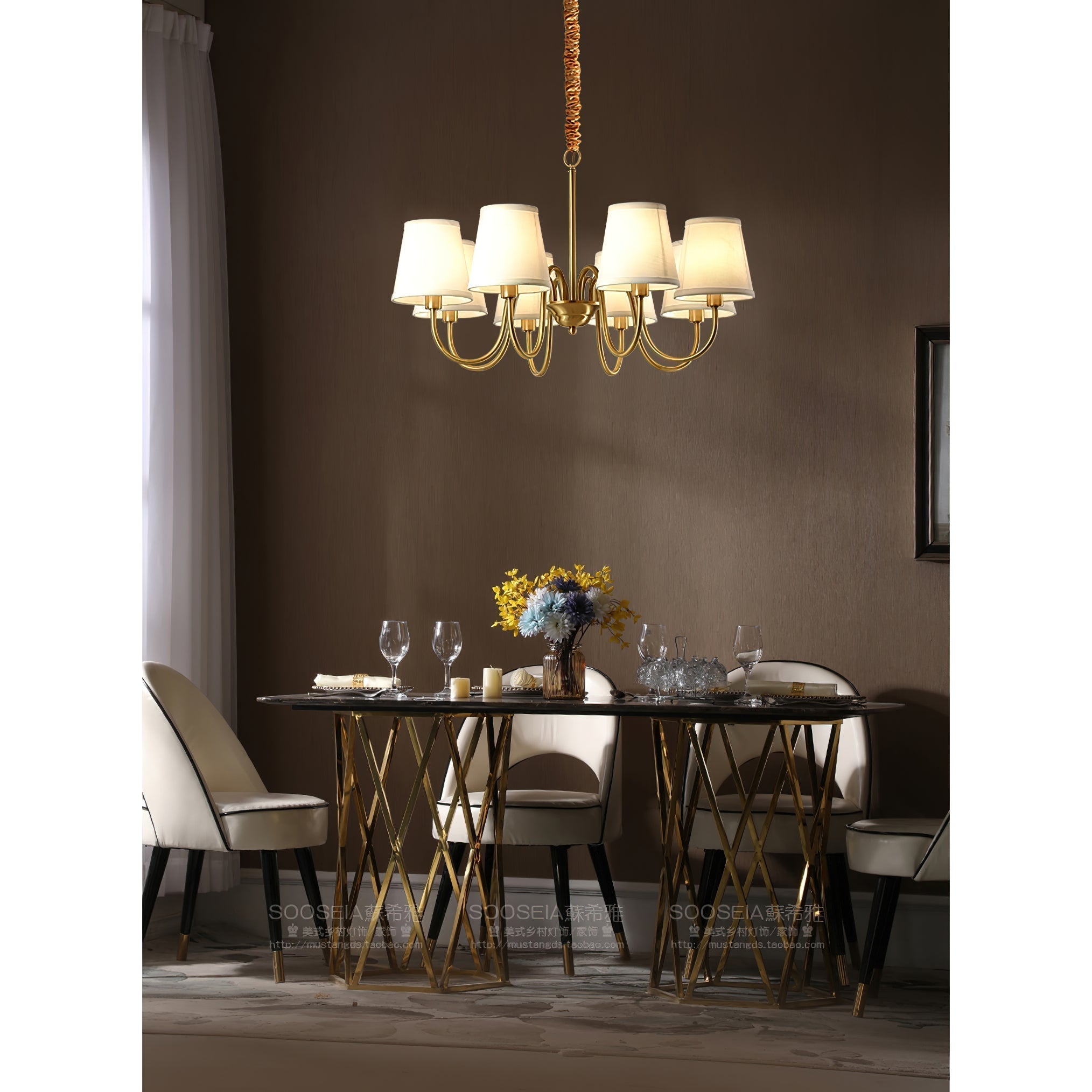Dalen Traditional Stacey Fabric Chandelier-Neutral Decor