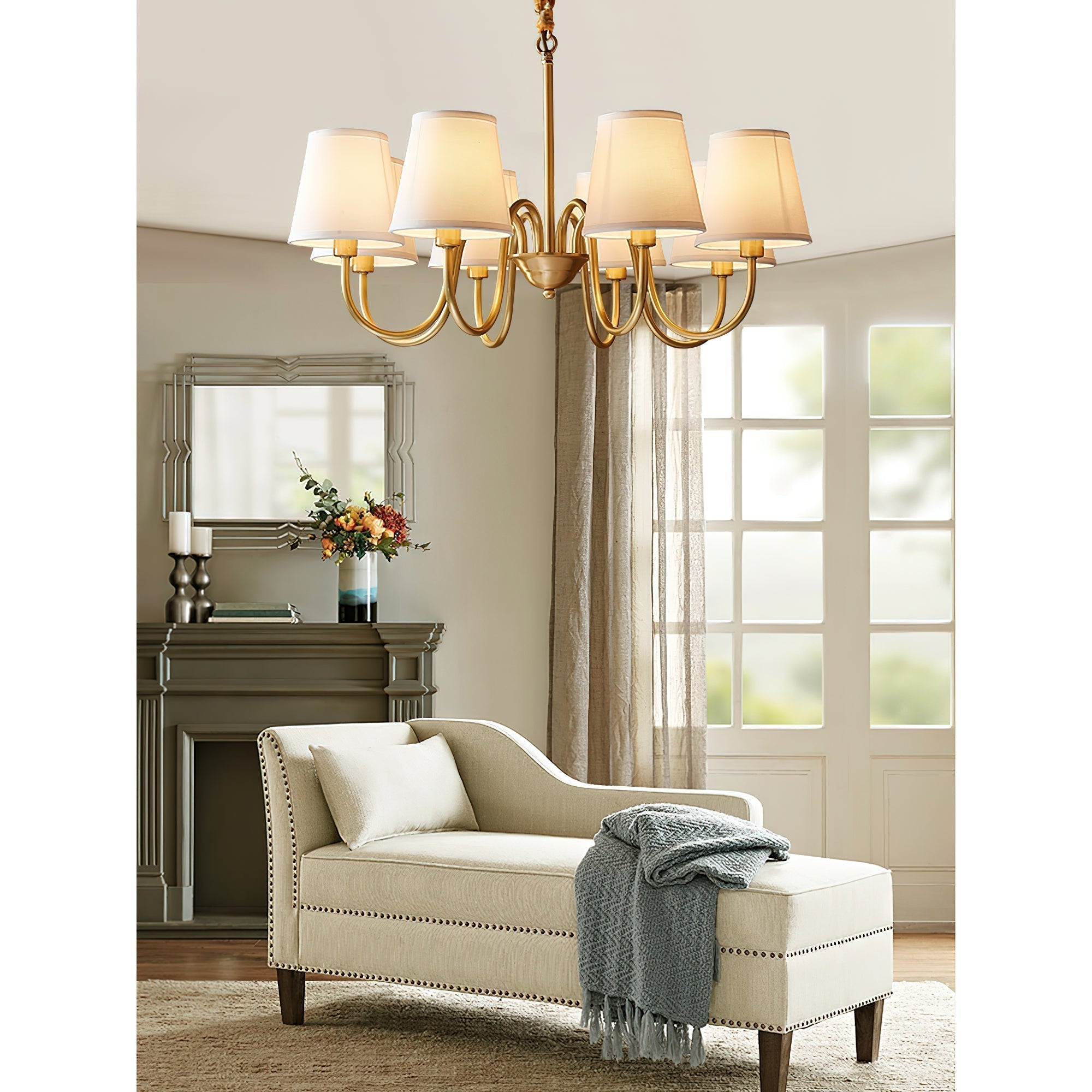 Dalen Traditional Stacey Fabric Chandelier-Neutral Decor