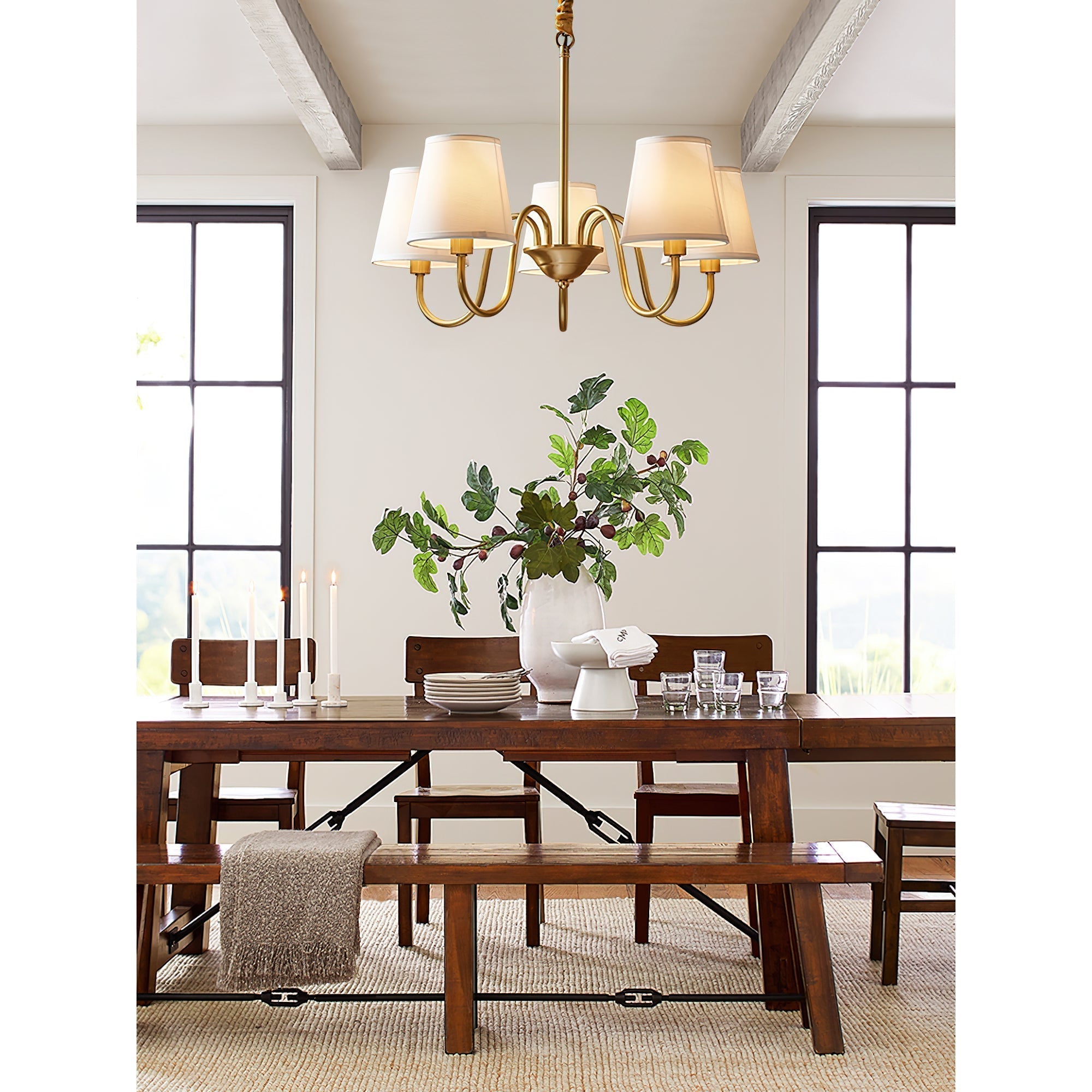 Dalen Traditional Stacey Fabric Chandelier-Neutral Decor