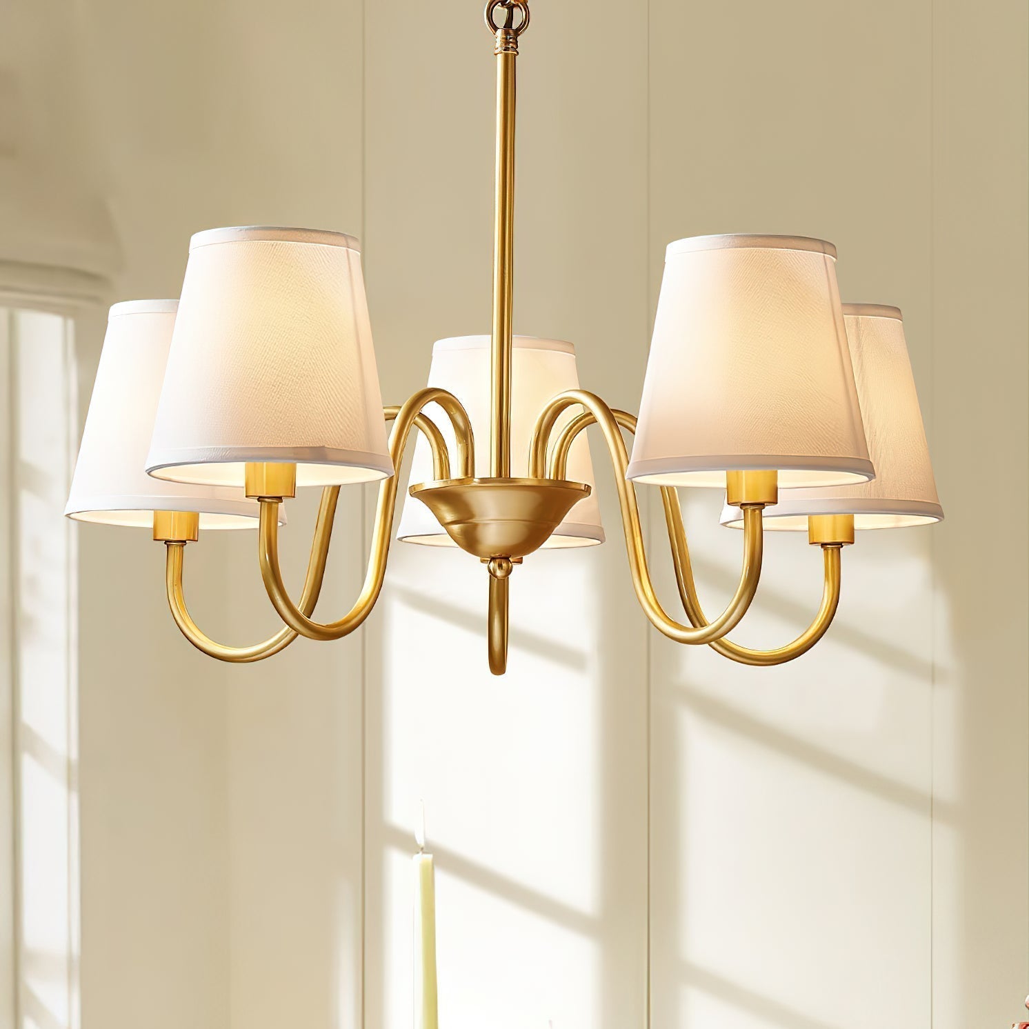 Dalen Traditional Stacey Fabric Chandelier-Neutral Decor