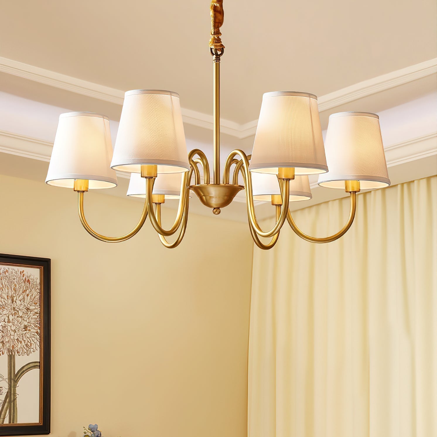 Dalen Traditional Stacey Fabric Chandelier-Neutral Decor