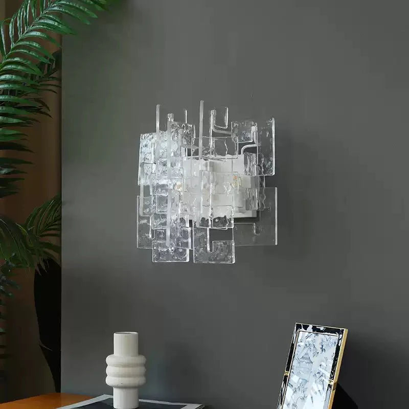 Stacked Glass Wall Sconce-Neutral Decor